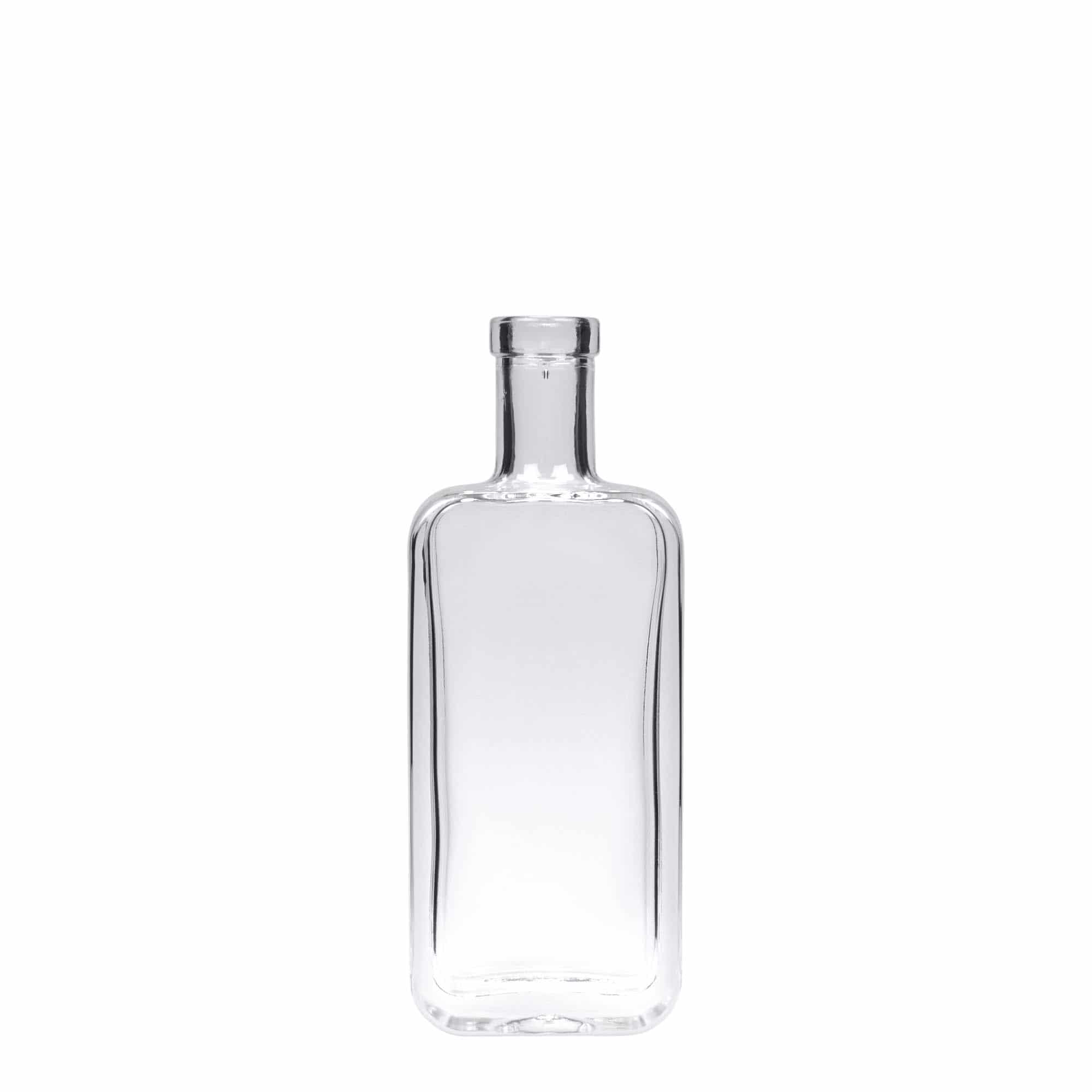 Glazen fles 'Nice', 100 ml, rechthoekig, monding: kurk Glazen fles 'Nice', 100 ml, rechthoekig, monding: kurk