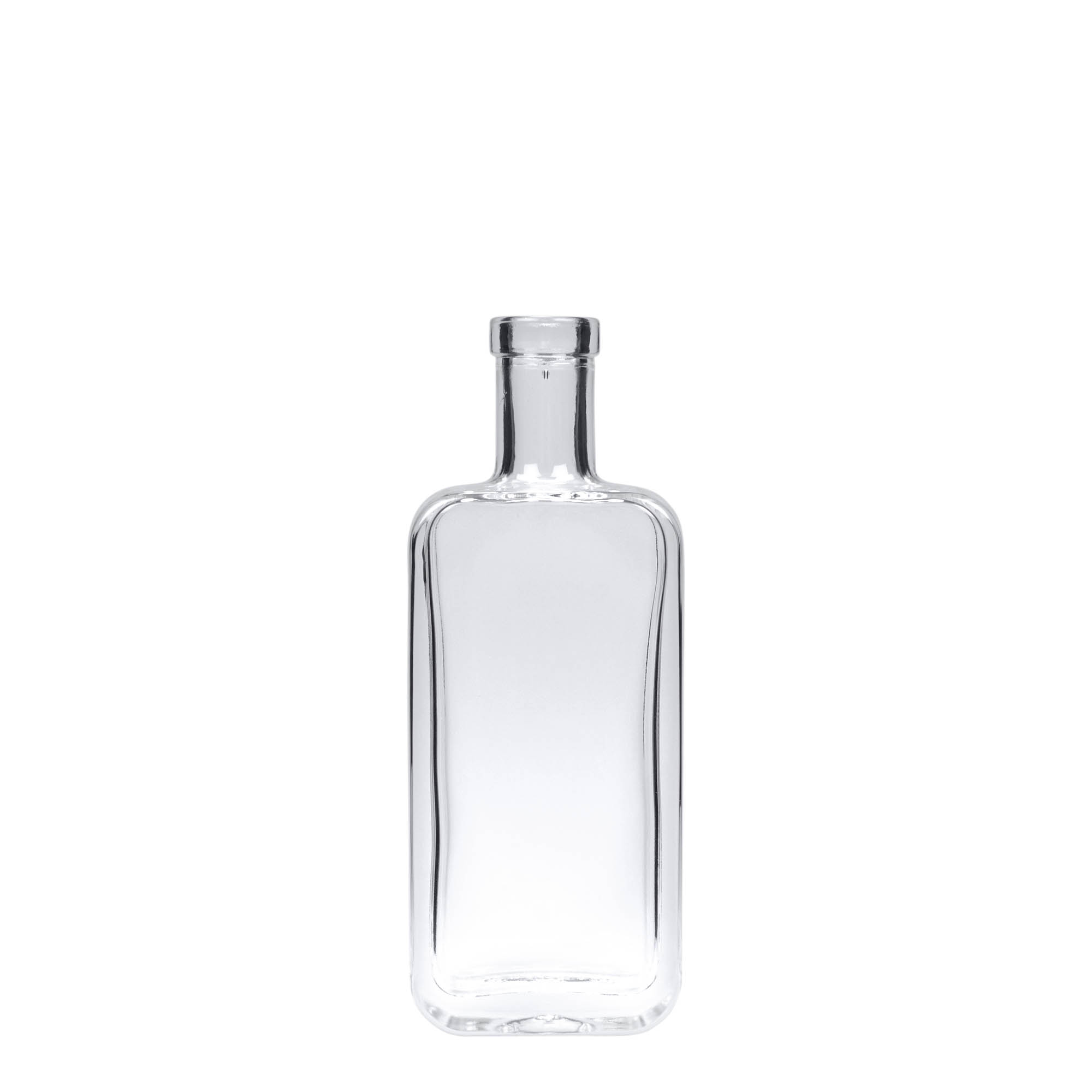 Glazen fles 'Nice', 100 ml, rechthoekig, monding: kurk Glazen fles 'Nice', 100 ml, rechthoekig, monding: kurk