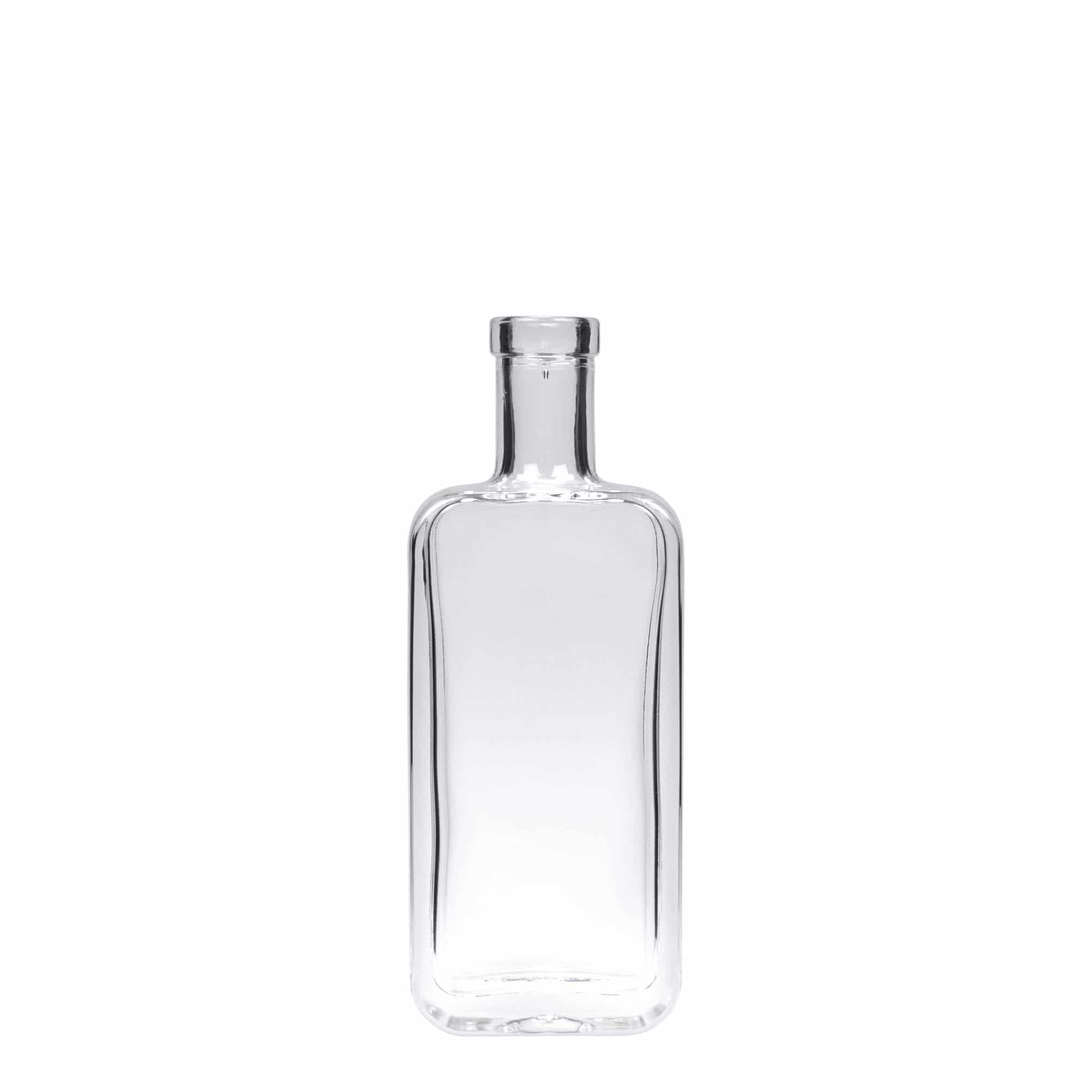 Glazen fles 'Nice', 100 ml, rechthoekig, monding: kurk