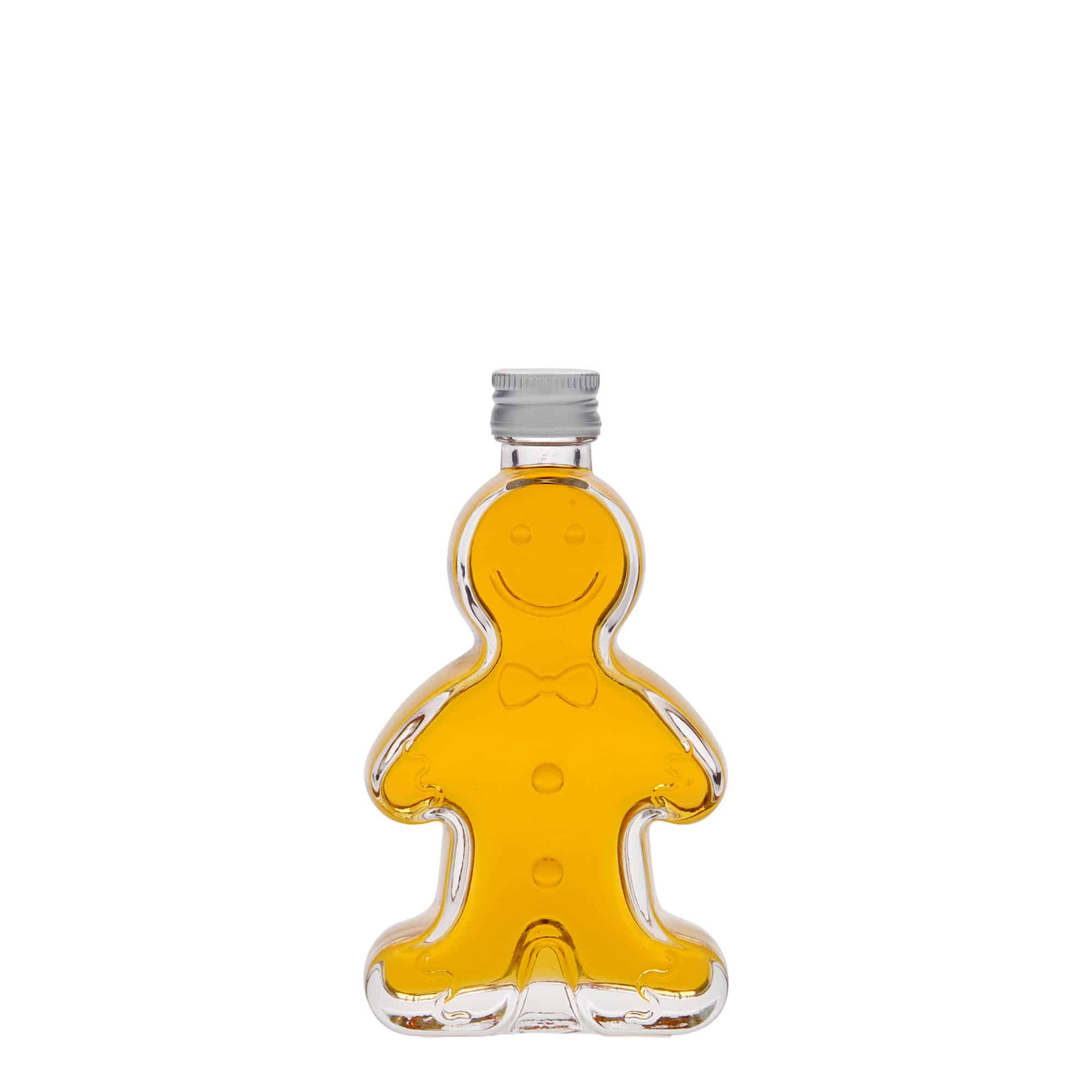 Glazen fles 'Koekmannetje', 50 ml, monding: PP 18