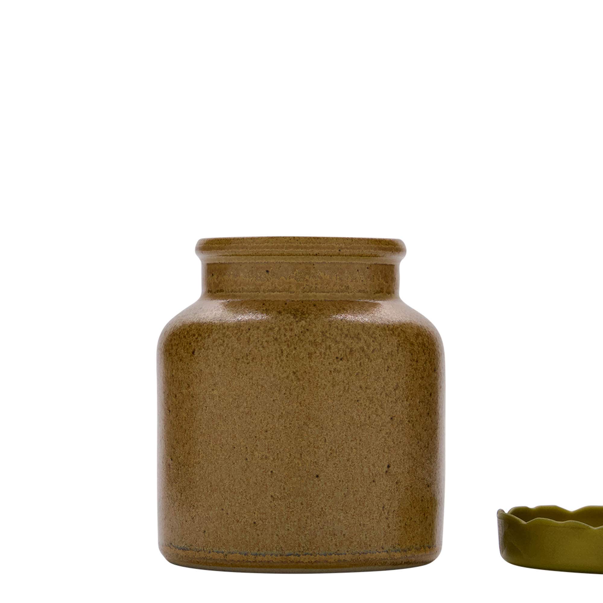 Pot en grès 270 ml, céramique, cristal brun, bouchage: couvercle cloche Pot en grès 270 ml, céramique, cristal brun, bouchage: couvercle cloche