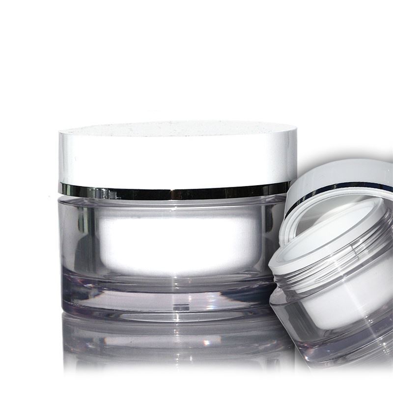 Potje, 30 ml, SAN-kunststof, wit, monding: schroefsluiting Potje, 30 ml, SAN-kunststof, wit, monding: schroefsluiting