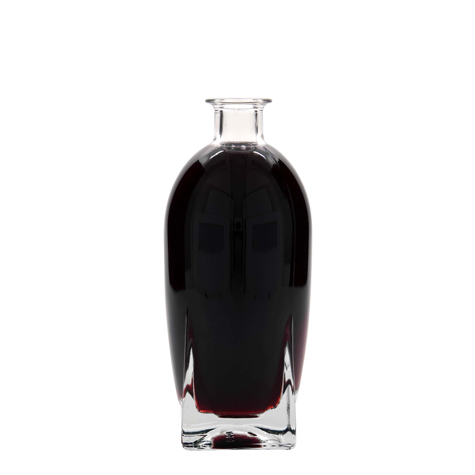 Glazen fles 'Golf', 500 ml, vierkant, monding: kurk Glazen fles 'Golf', 500 ml, vierkant, monding: kurk