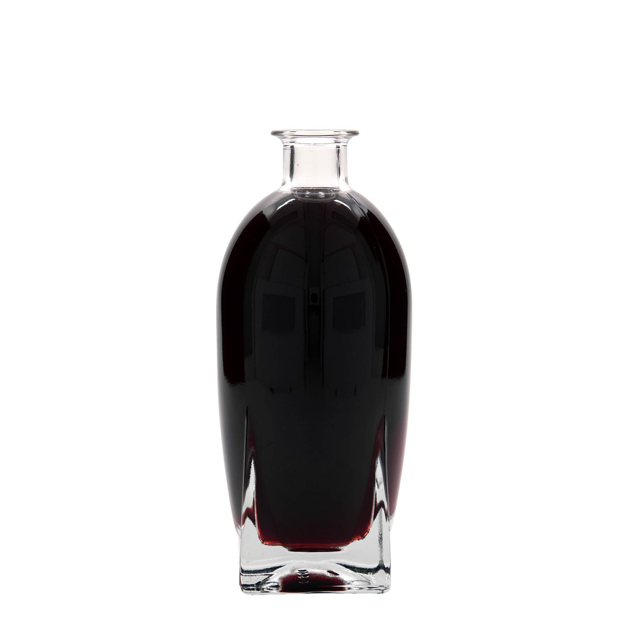 Glazen fles 'Golf', 500 ml, vierkant, monding: kurk Glazen fles 'Golf', 500 ml, vierkant, monding: kurk