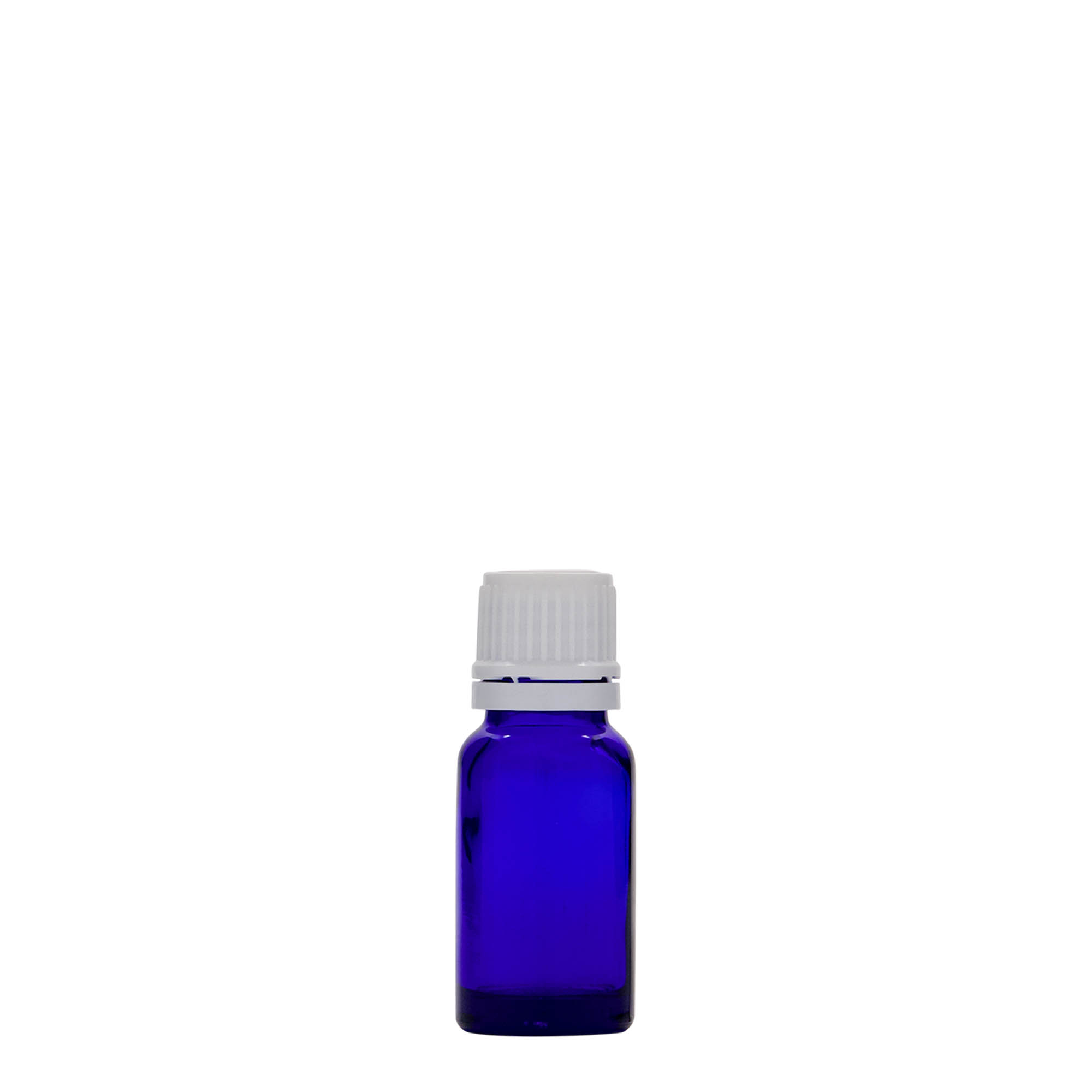 Flacon pharmaceutique 10 ml , verre, bleu roi, bouchage: DIN 18