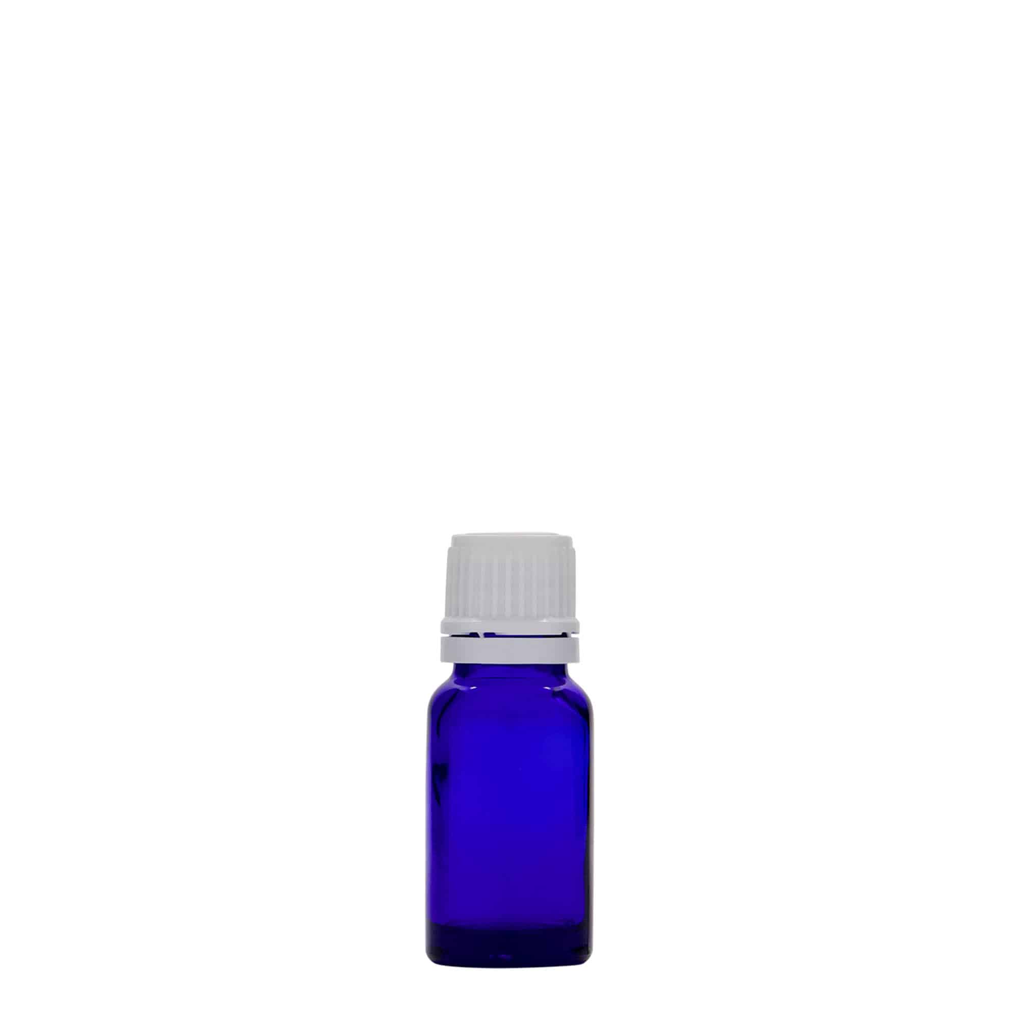 Medicijnfles, 10 ml, glas, koningsblauw, monding: DIN 18