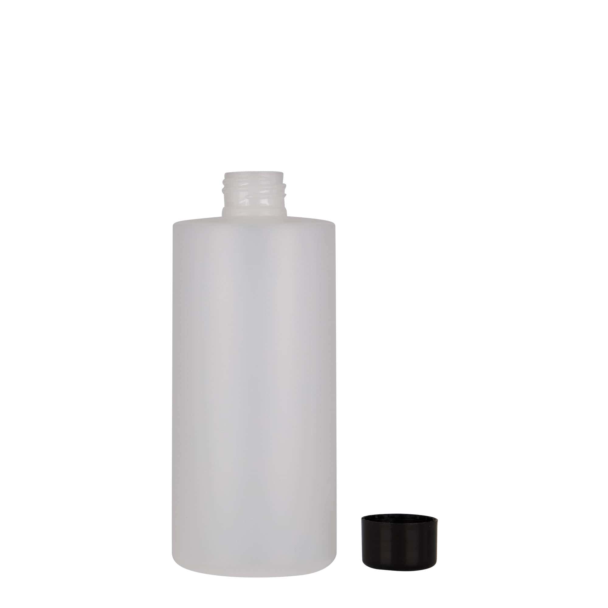 Plastic fles 'Pipe', 300 ml, HDPE, wit, monding: 24/410