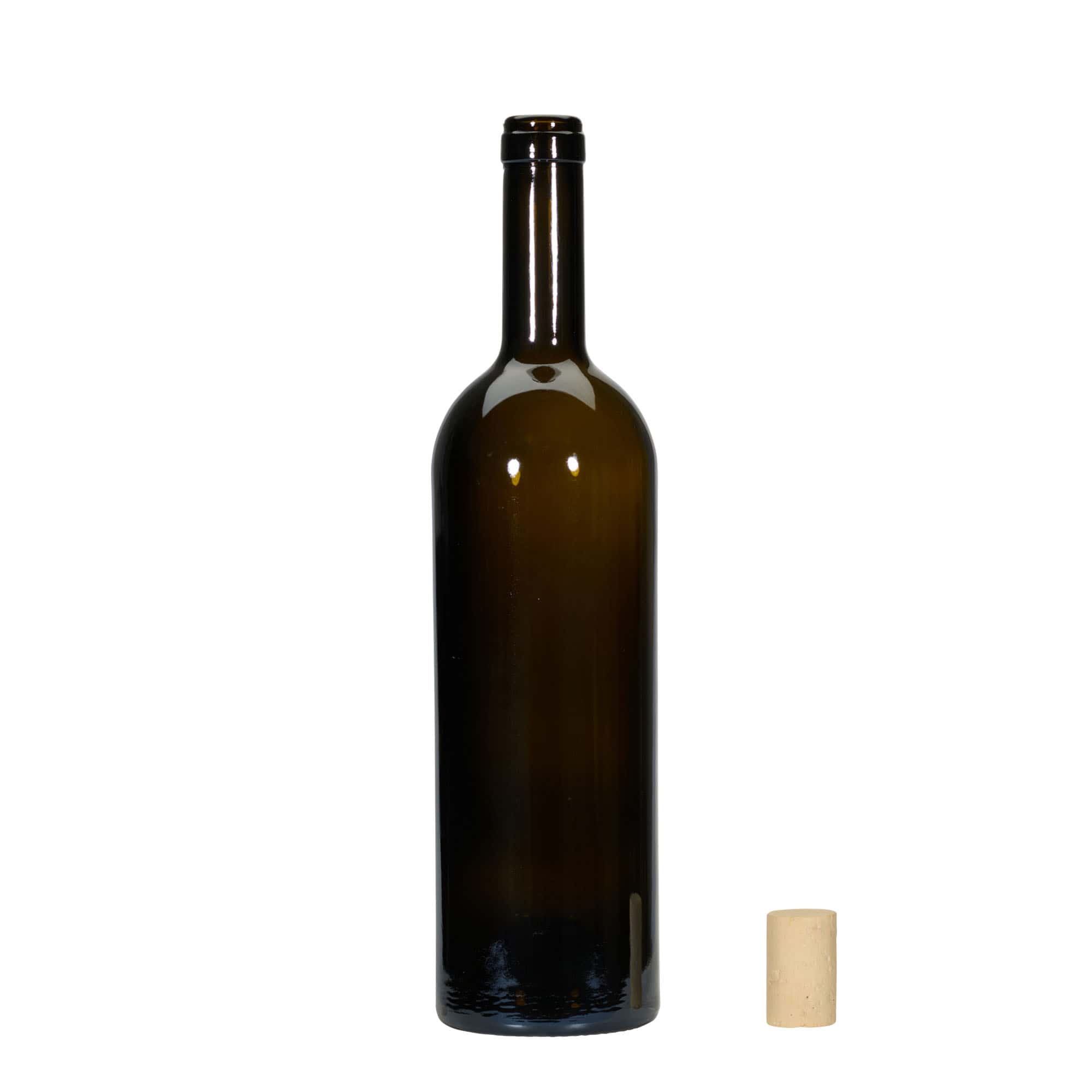 Bouteille de vin 750 ml 'Golia', vert antique, bouchage: bouchon