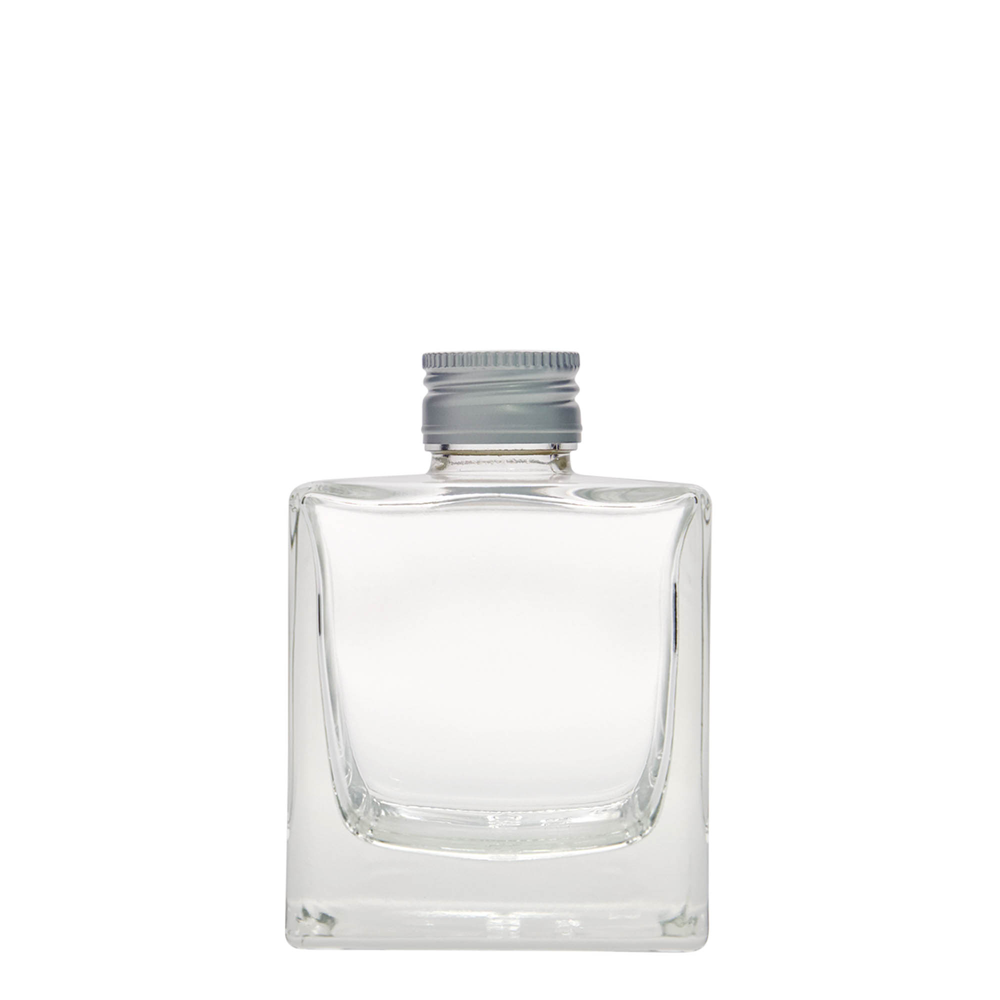 Glazen fles 'Cube', 200 ml, vierkant, monding: PP 28 Glazen fles 'Cube', 200 ml, vierkant, monding: PP 28