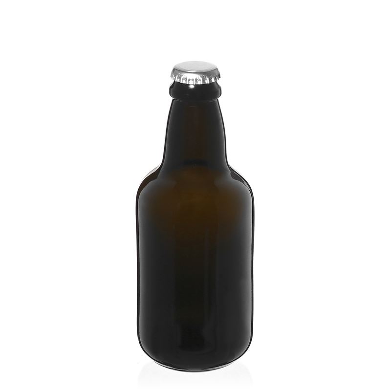 Bouteille de bière 330 ml 'Era', verre, vert antique, bouchage: capsules couronnes Bouteille de bière 330 ml 'Era', verre, vert antique, bouchage: capsules couronnes