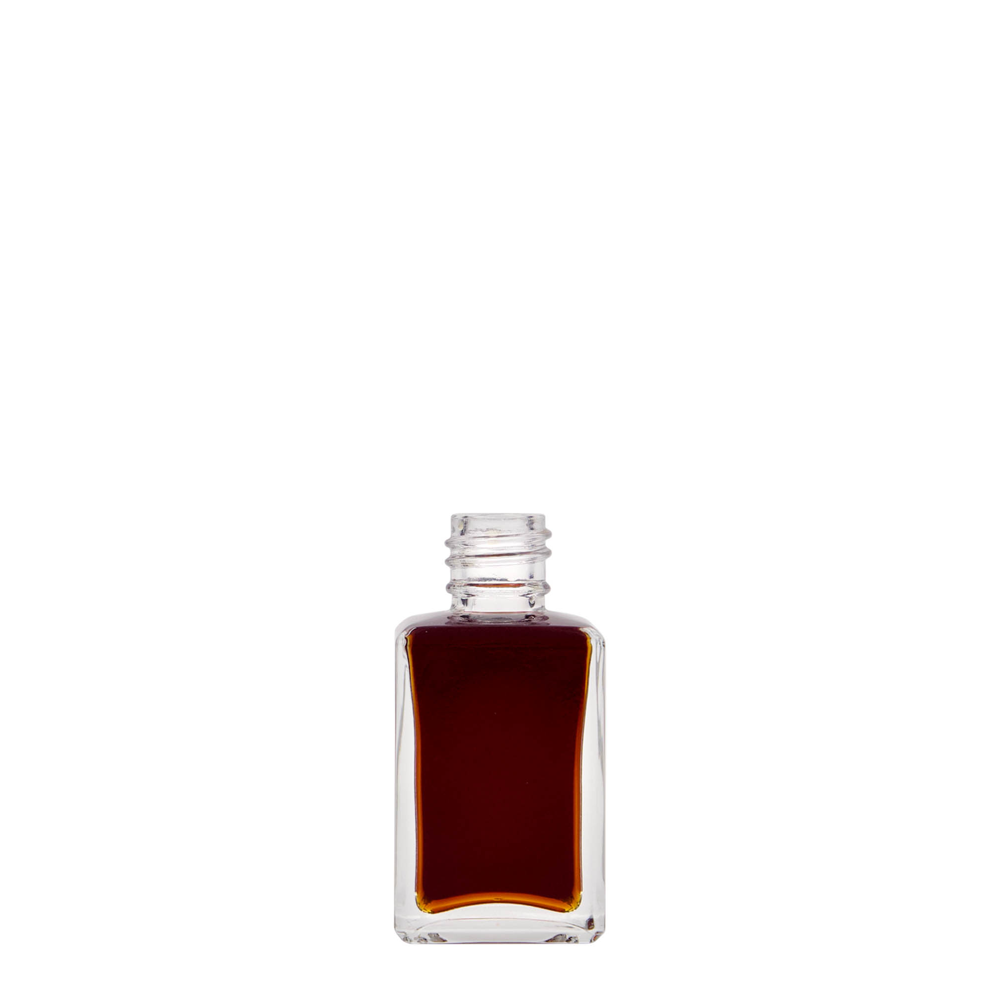 Bouteille en verre 30 ml « Tamme », carrée, bouchage: PP 18
