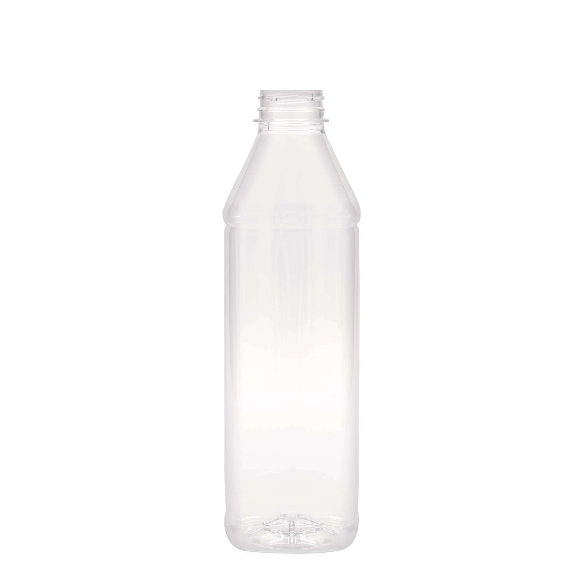 Bouteille en PET 1 000 ml Milk and Juice Carré, carrée, plastique, bouchage: 38 mm