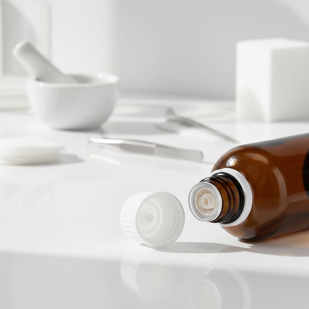 Schroefsluiting met doseerinzetstuk, PE-kunststof, wit, voor monding: DIN 18 Schroefsluiting met doseerinzetstuk, PE-kunststof, wit, voor monding: DIN 18