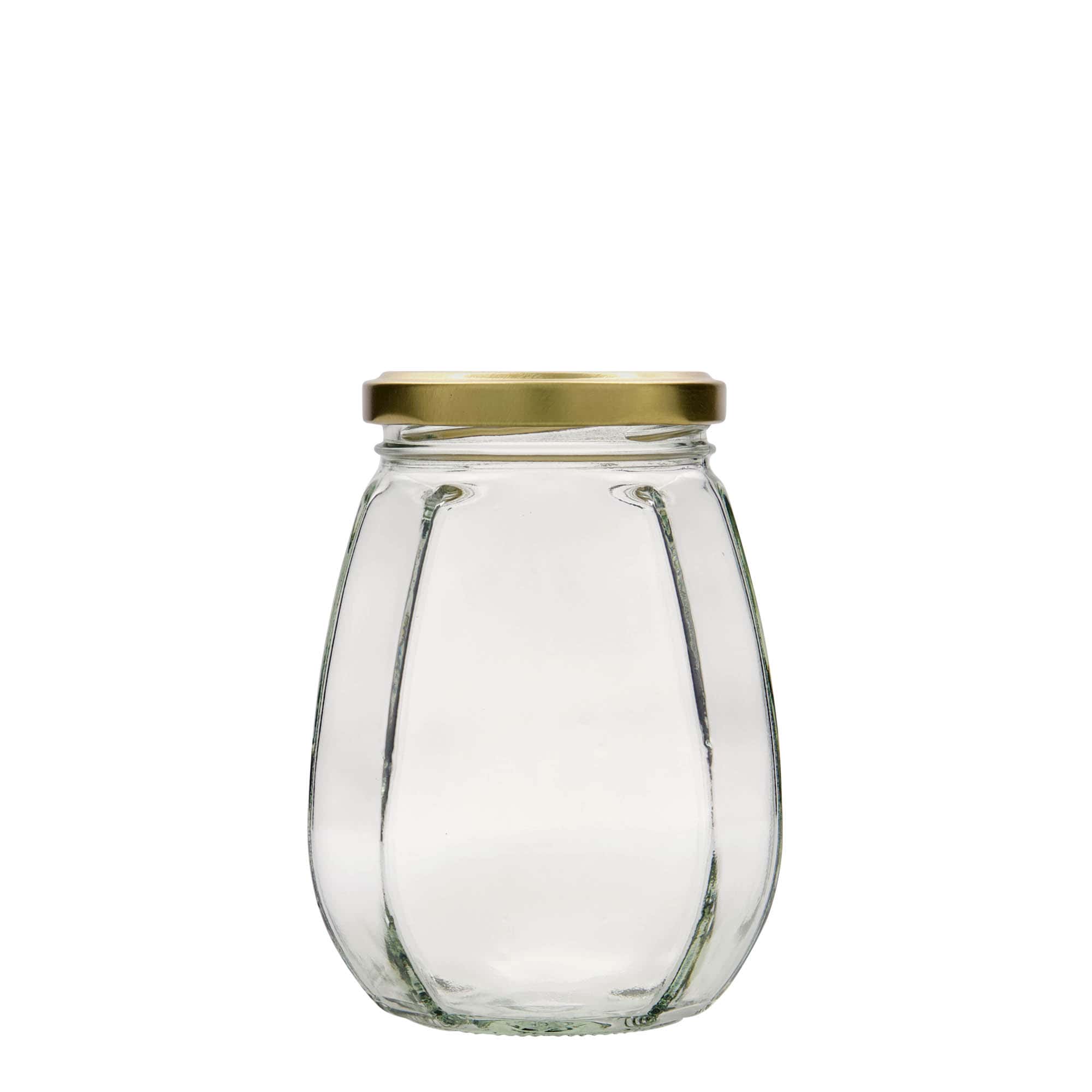 Bocal décoratif 385 ml , hexagonal, bouchage: Twist-Off (TO 63)