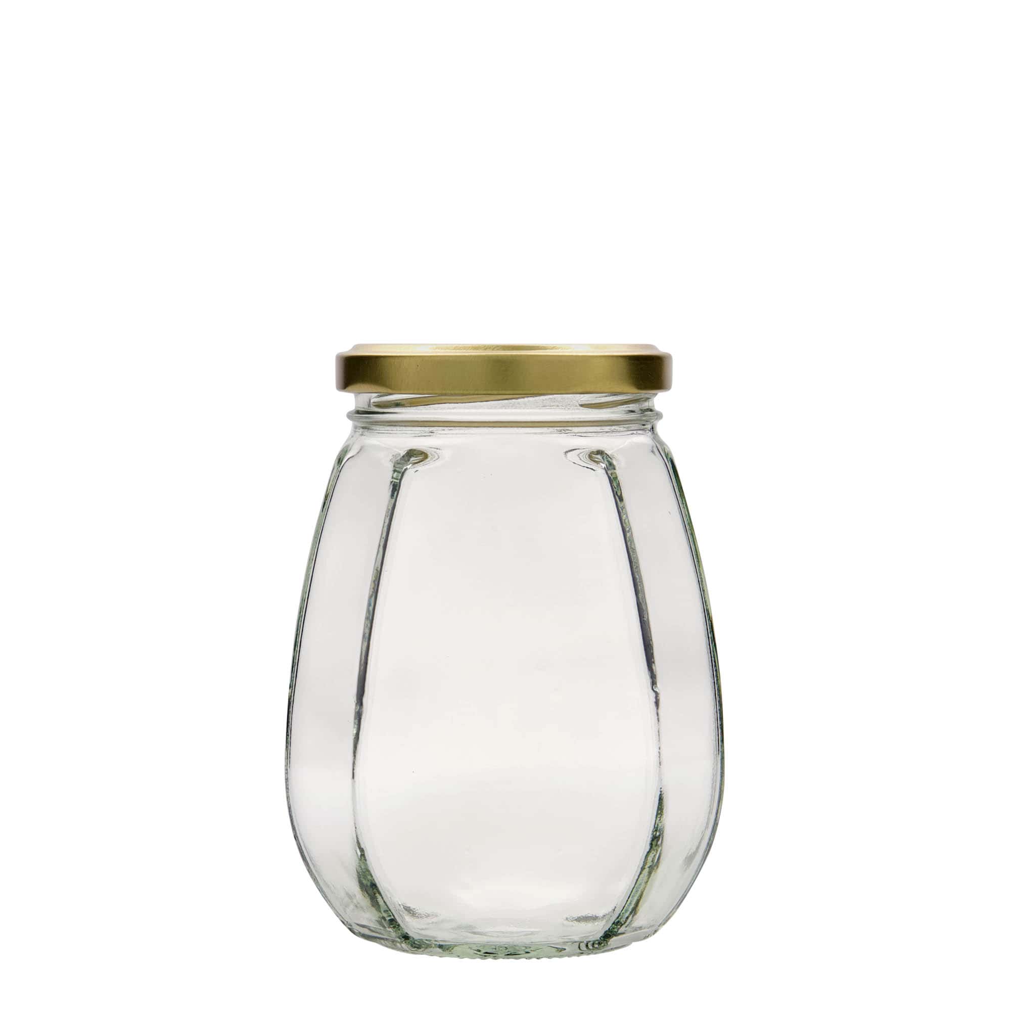Bocal décoratif 385 ml , hexagonal, bouchage: Twist-Off (TO 63)