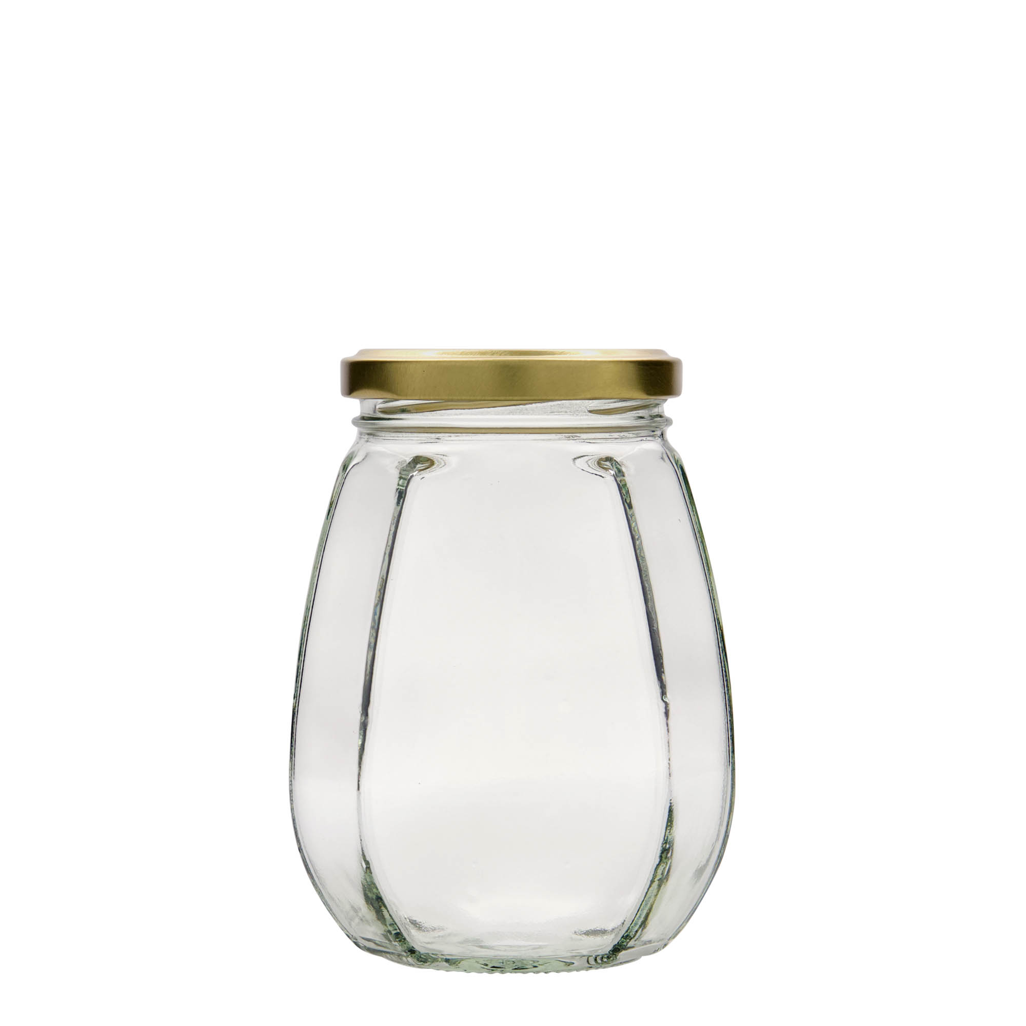 Sierglas, 385 ml, zeshoekig, monding: twist-off (TO 63) Sierglas, 385 ml, zeshoekig, monding: twist-off (TO 63)