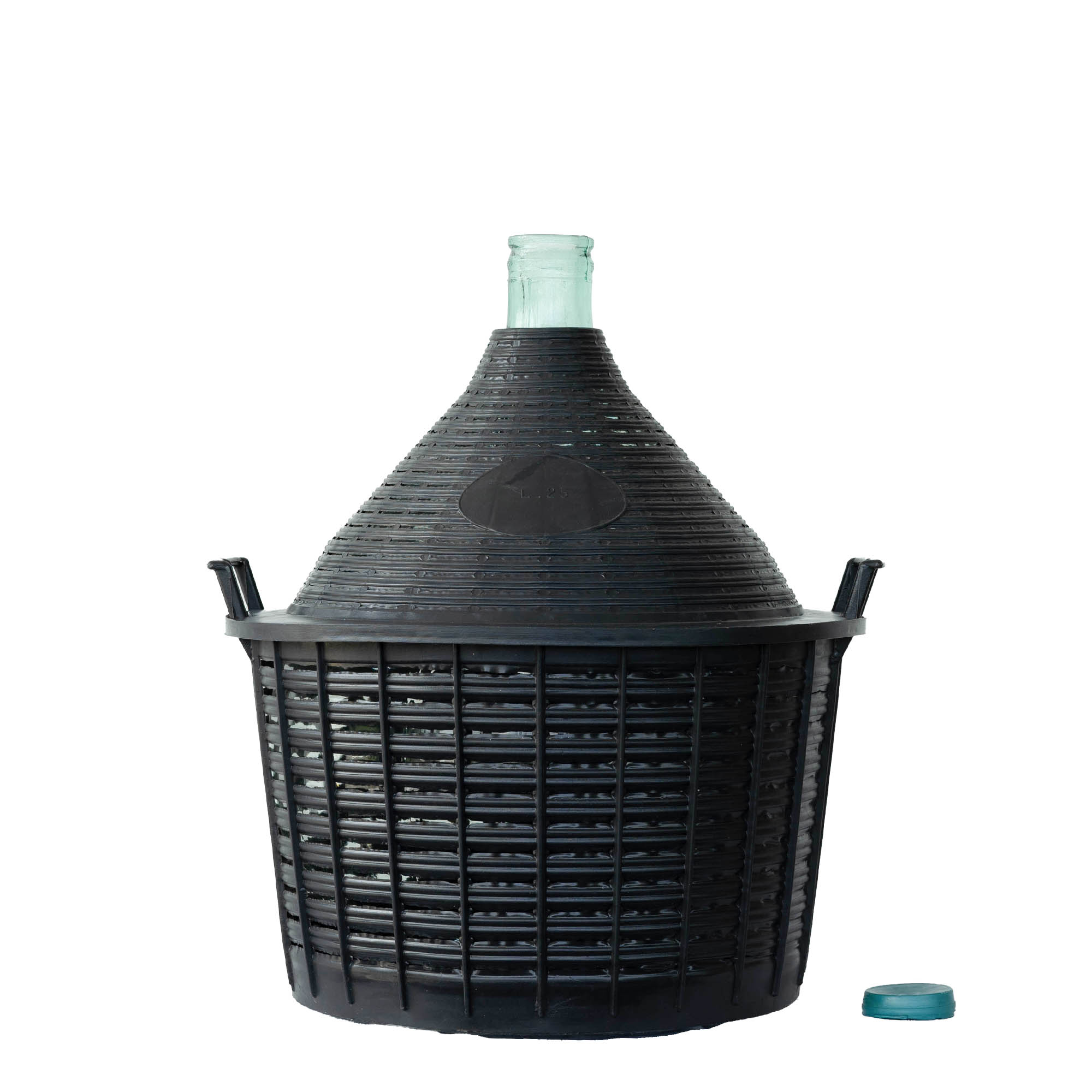 Ballonfles smalle hals, 25 l, glas, monding: stulpdeksel