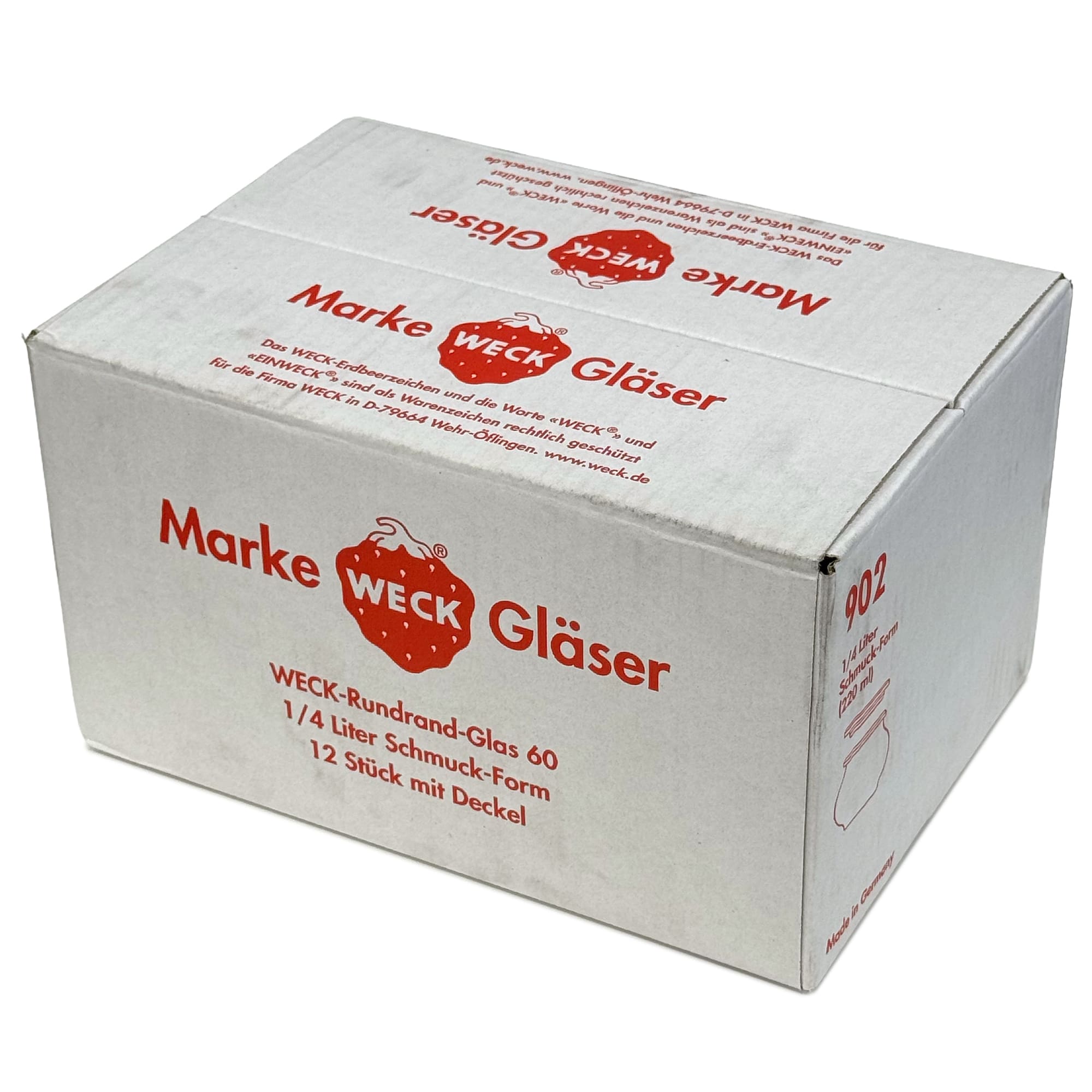 6x 220 ml WECK-sieraadglas met glazen deksel RR 60