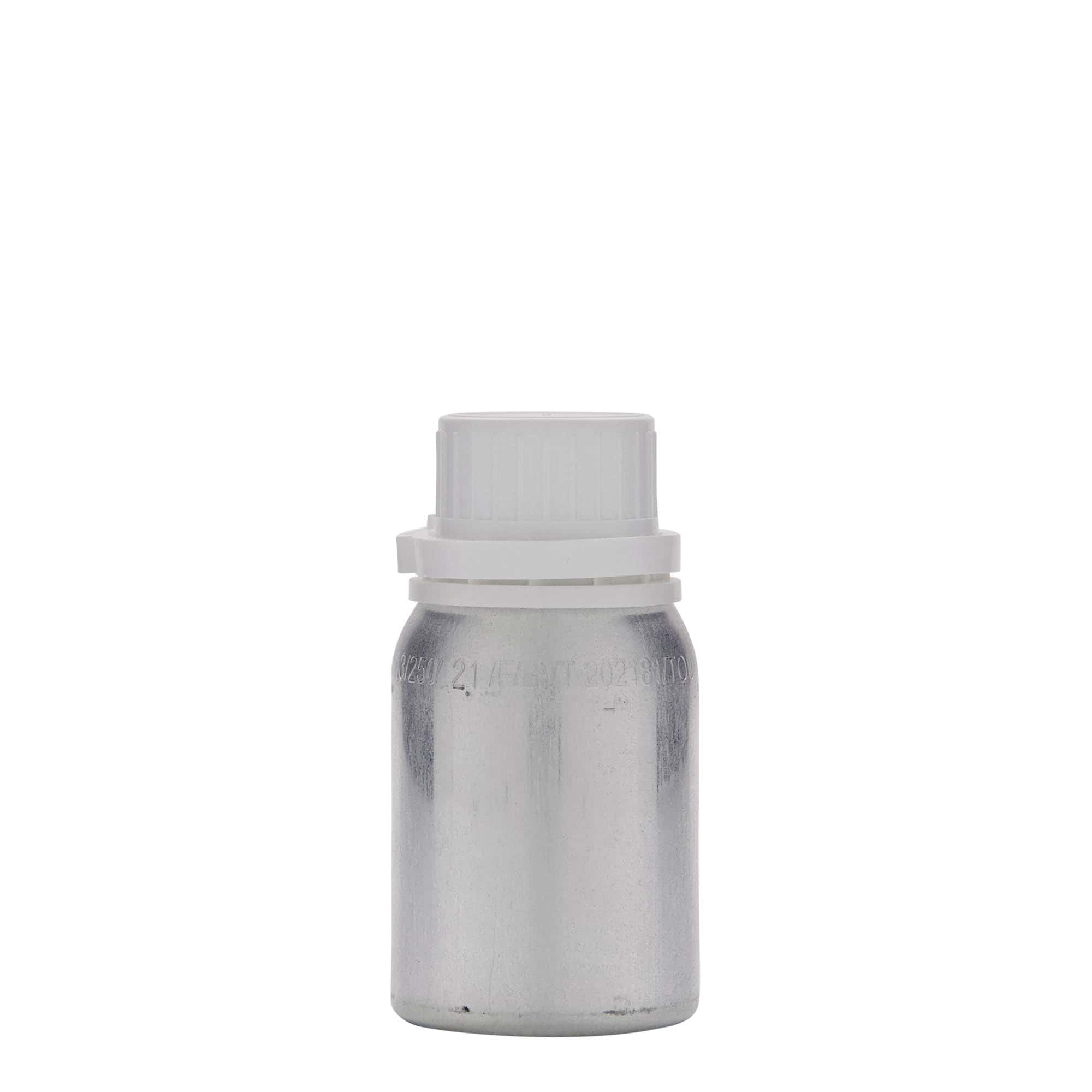 Aluminium fles, 125 ml, metaal, zilver, monding: DIN 32