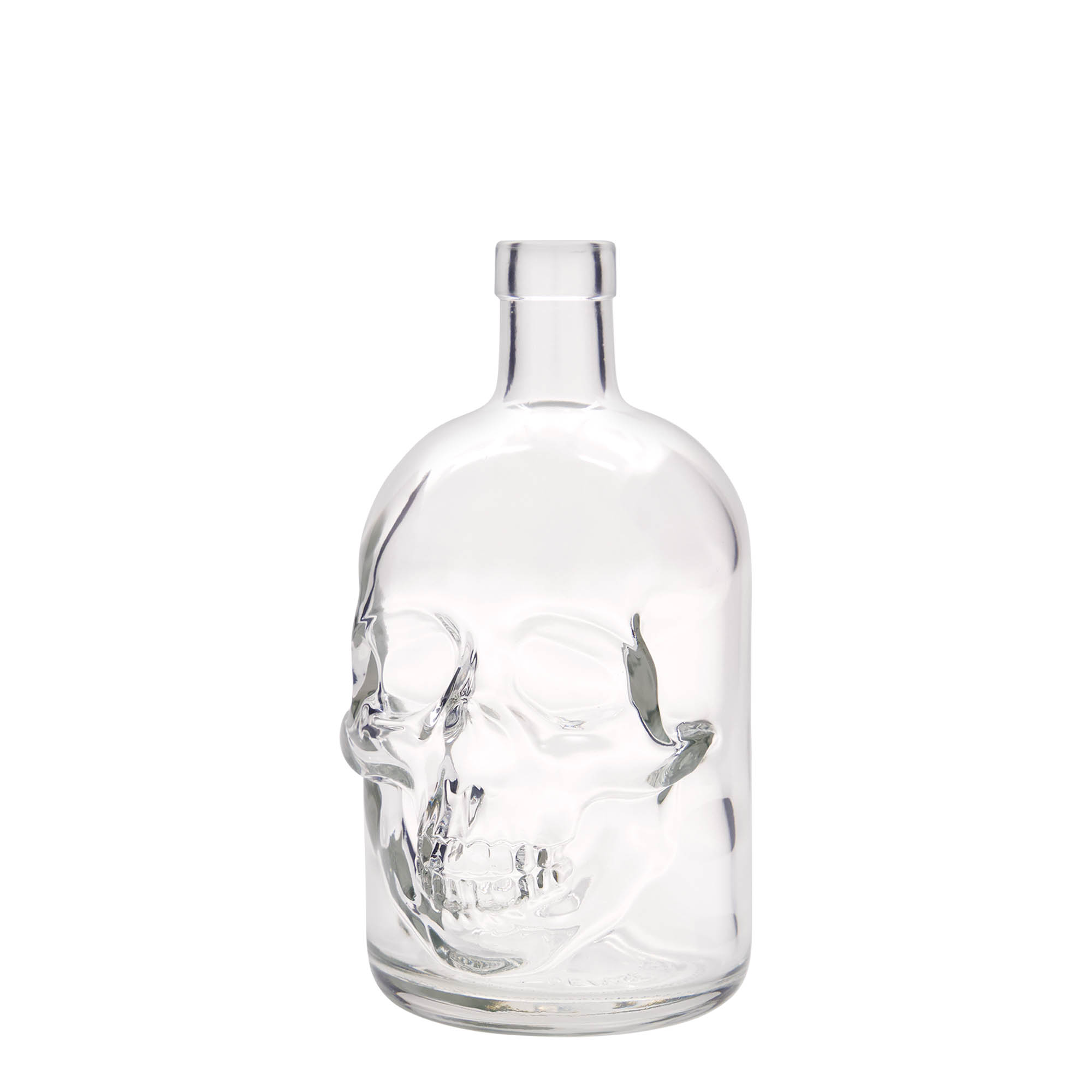 Bouteille en verre 700 ml 'Crâne', bouchage: bouchon Bouteille en verre 700 ml 'Crâne', bouchage: bouchon