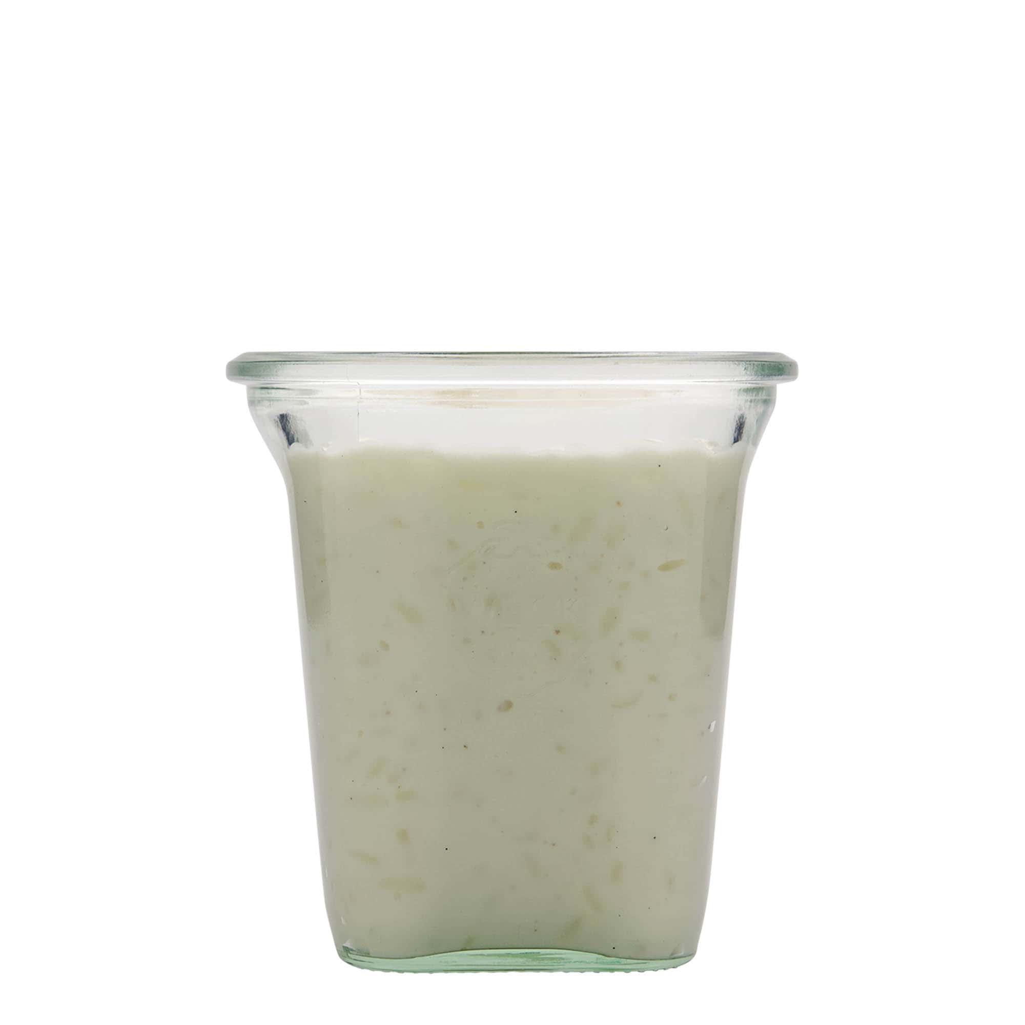 WECK-Quadropot, 545 ml, vierkant, monding: ronde rand