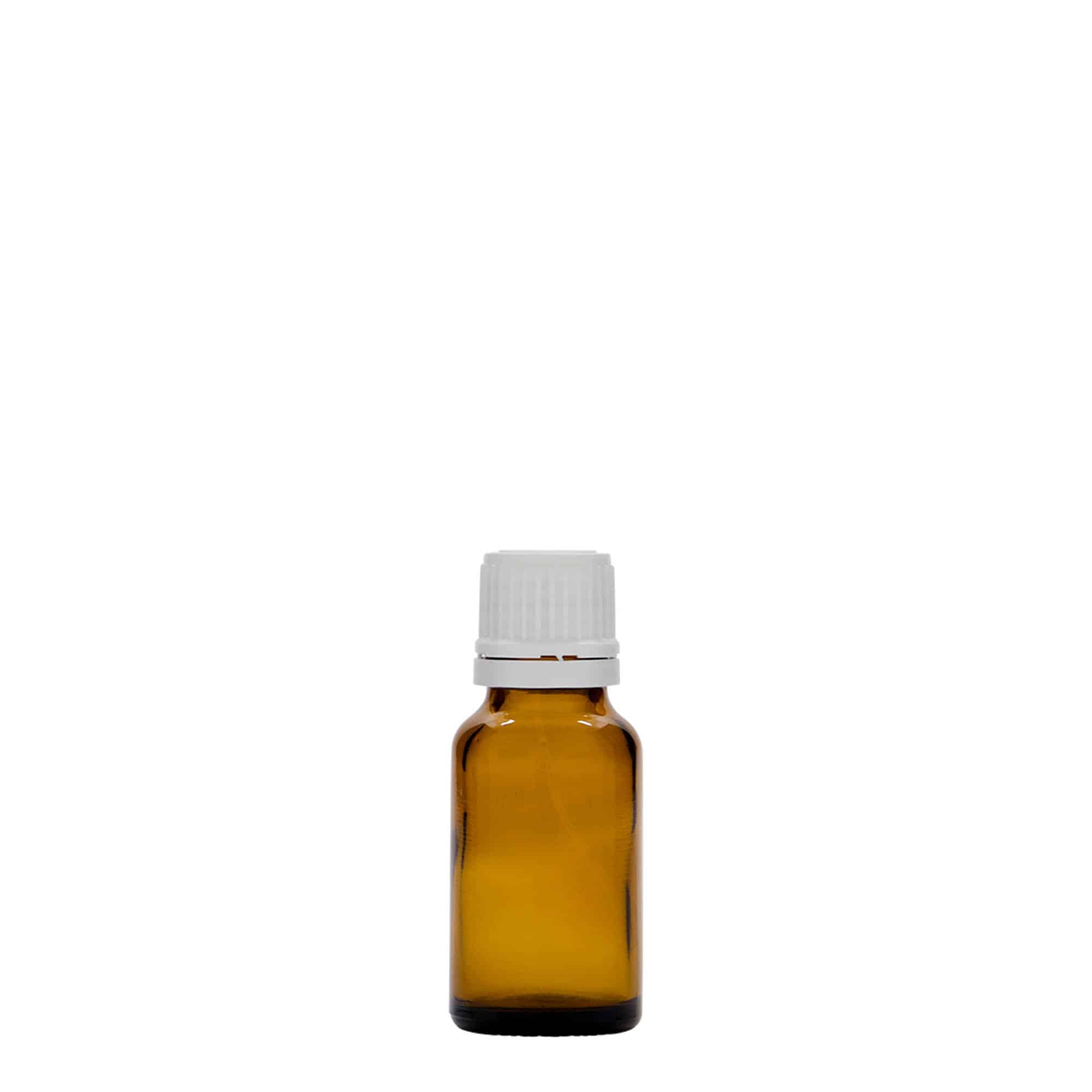 Medicijnfles, 15 ml, glas, bruin, monding: DIN 18