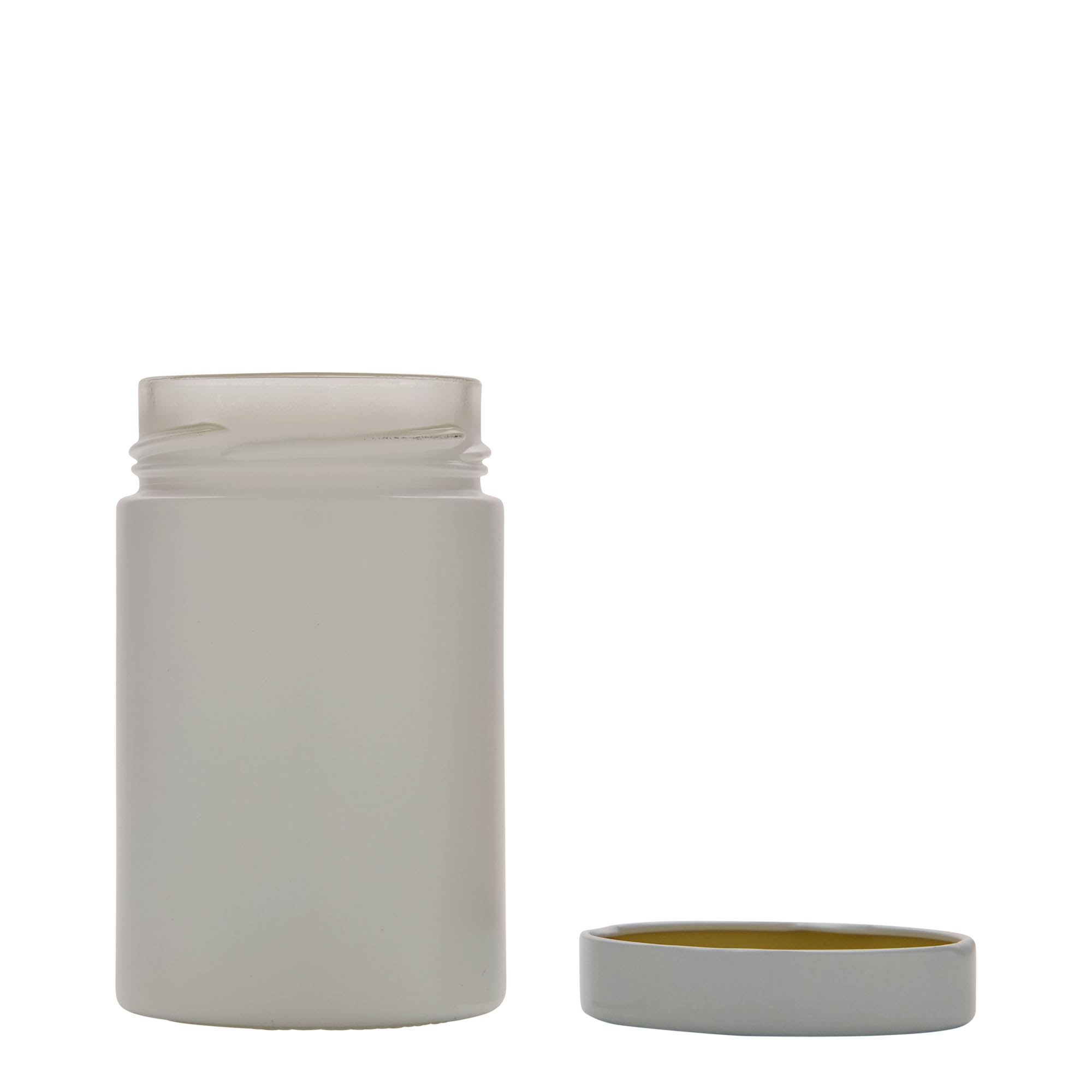 Ronde pot 'Aurora', 327 ml, wit, monding: deep-twist-off (DTO 66) Ronde pot 'Aurora', 327 ml, wit, monding: deep-twist-off (DTO 66)