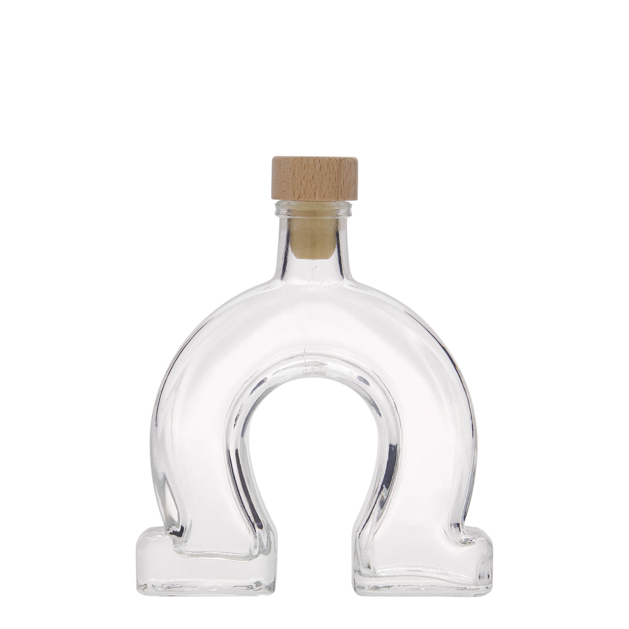 Glazen fles 'Hoefijzer', 100 ml, monding: kurk Glazen fles 'Hoefijzer', 100 ml, monding: kurk