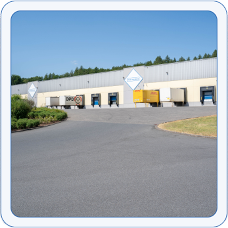 Logistiek centrum Ransbach Buitenaanzicht van het logistieke centrum in Ransbach-Baumbach