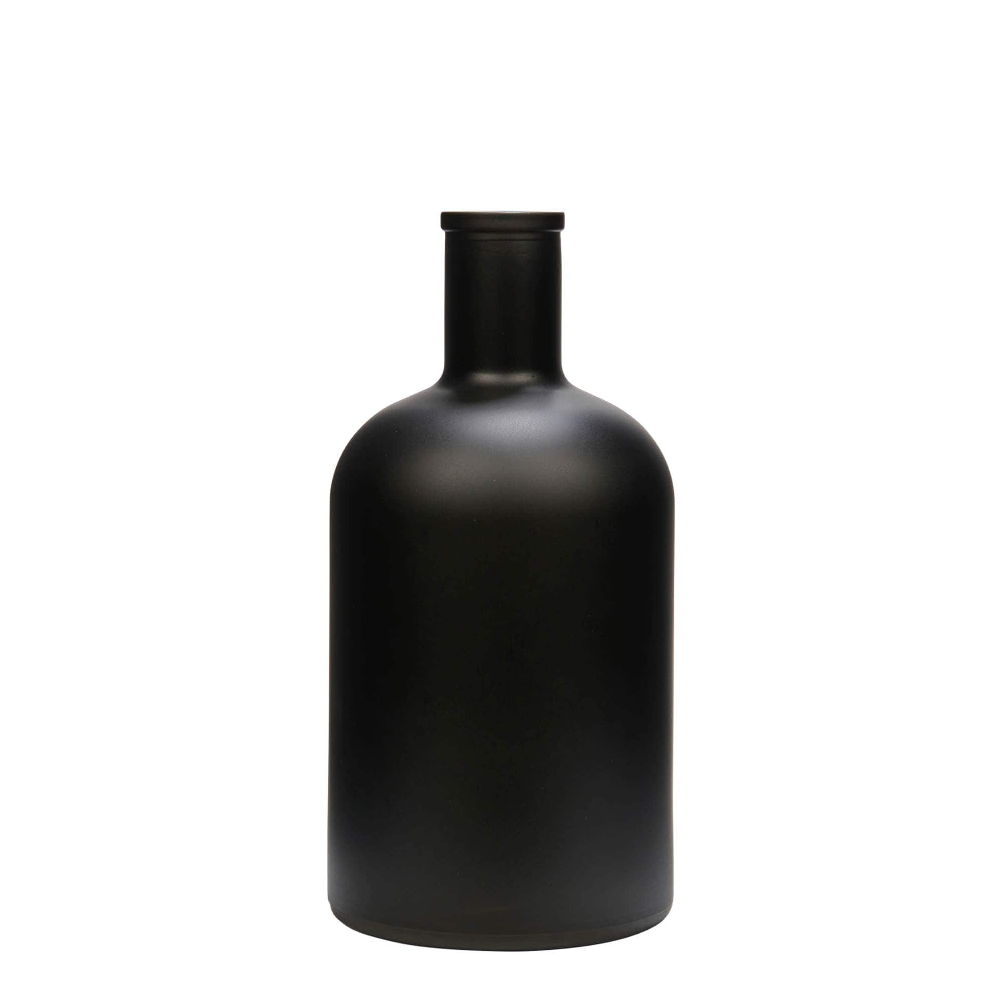Bouteille en verre 700 ml « Gerardino », noire, bouchage: bouchon
