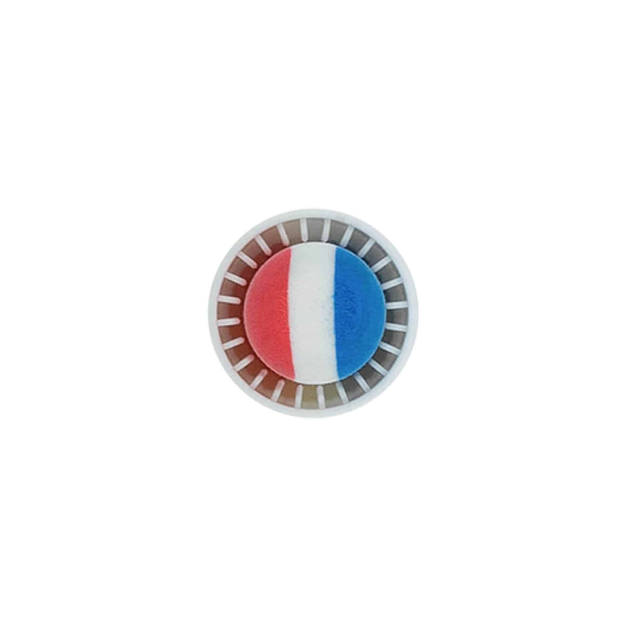 Dopkurk 'Frankrijk', 19 mm, kunststof, meerkleurig, voor monding: kurk Dopkurk 'Frankrijk', 19 mm, kunststof, meerkleurig, voor monding: kurk