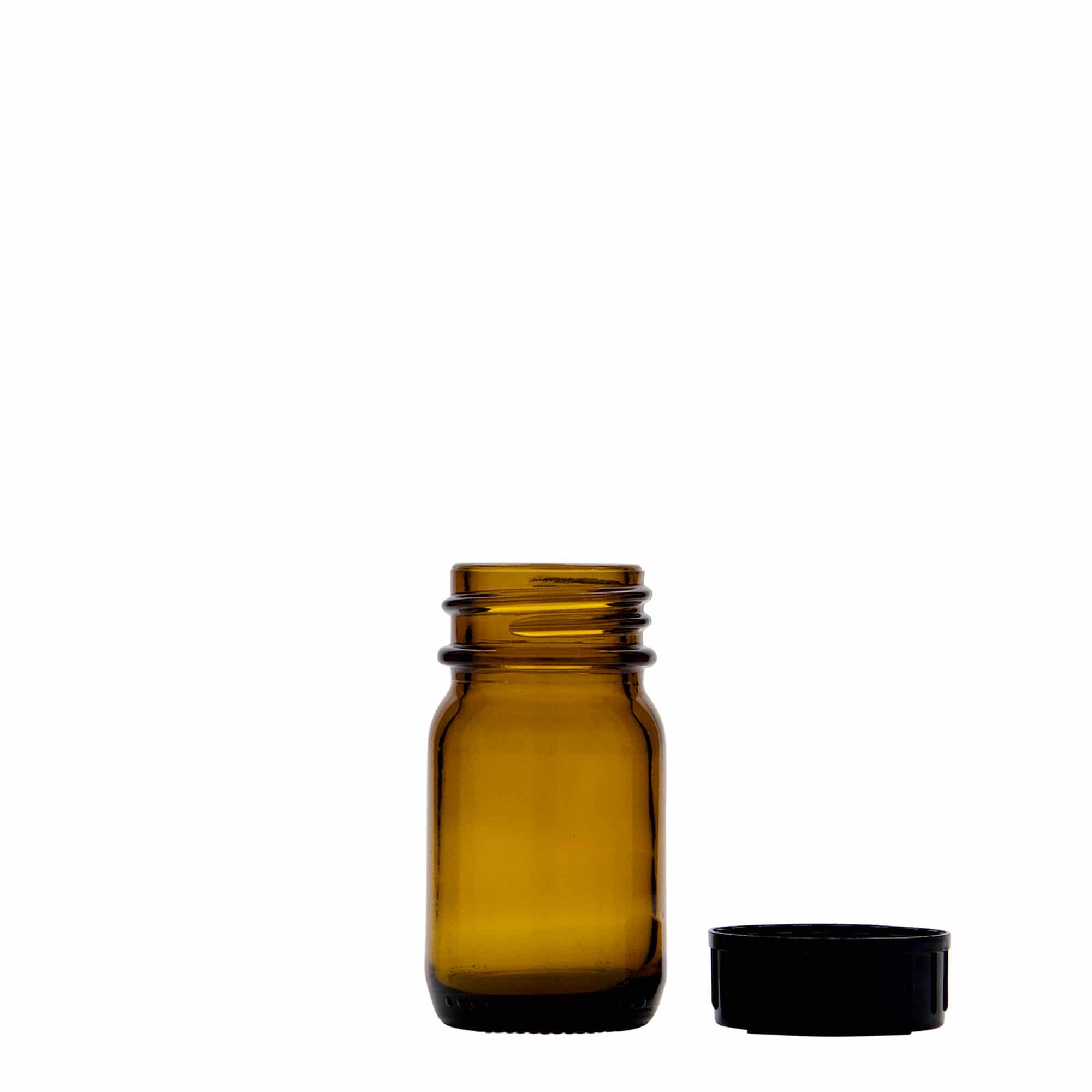 Bocal à col large 30 ml, brun, bouchage: DIN 32