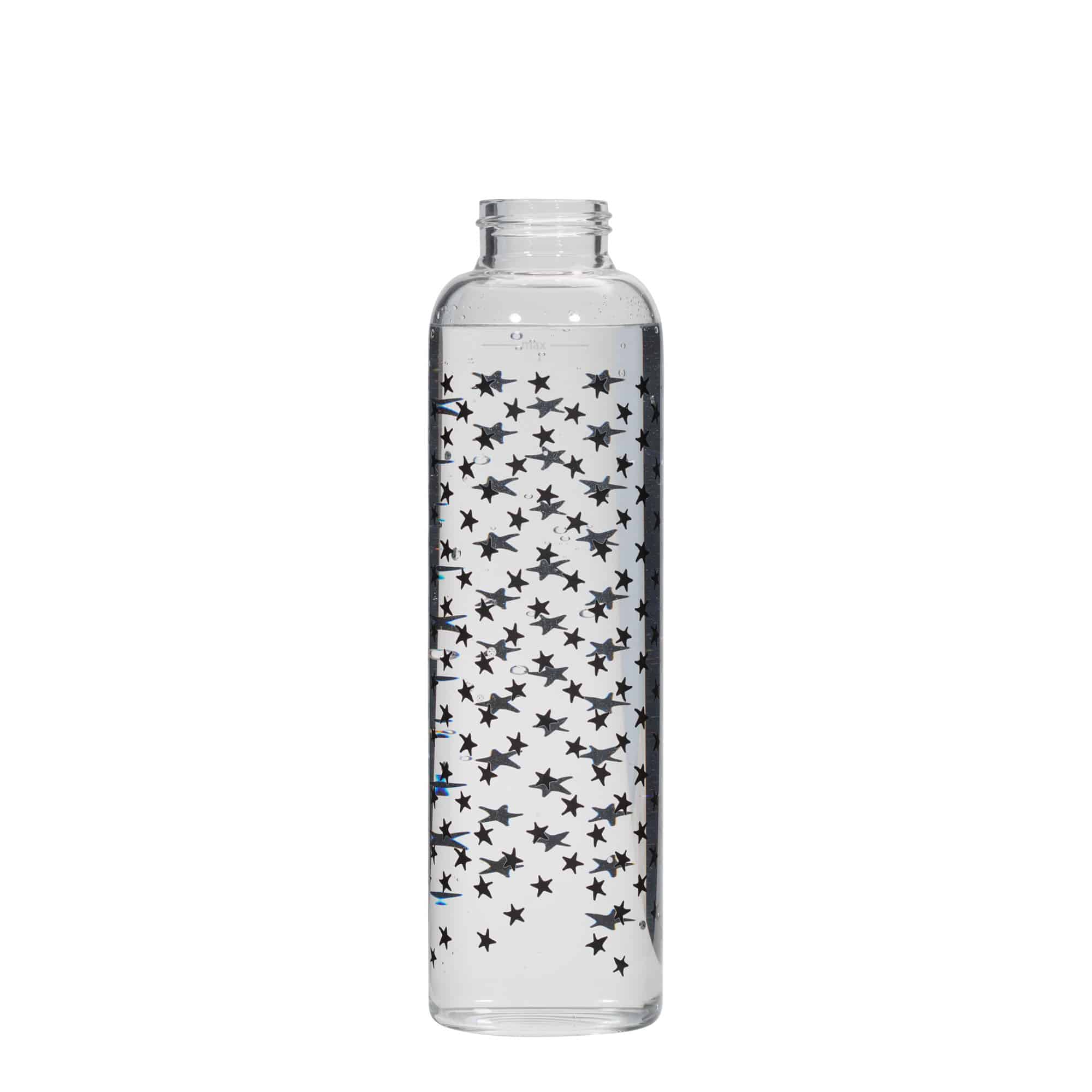 Gourde 500 ml 'Perseus', motif : étoiles noires, bouchage: Bougage à vis