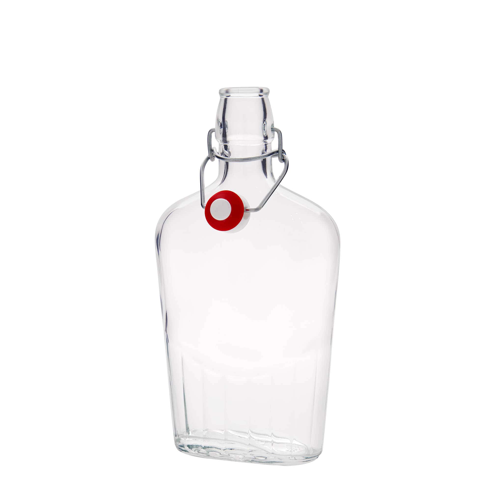 Glazen fles 'Fiaschetta', 500 ml, ovaal, monding: beugelsluiting Glazen fles 'Fiaschetta', 500 ml, ovaal, monding: beugelsluiting