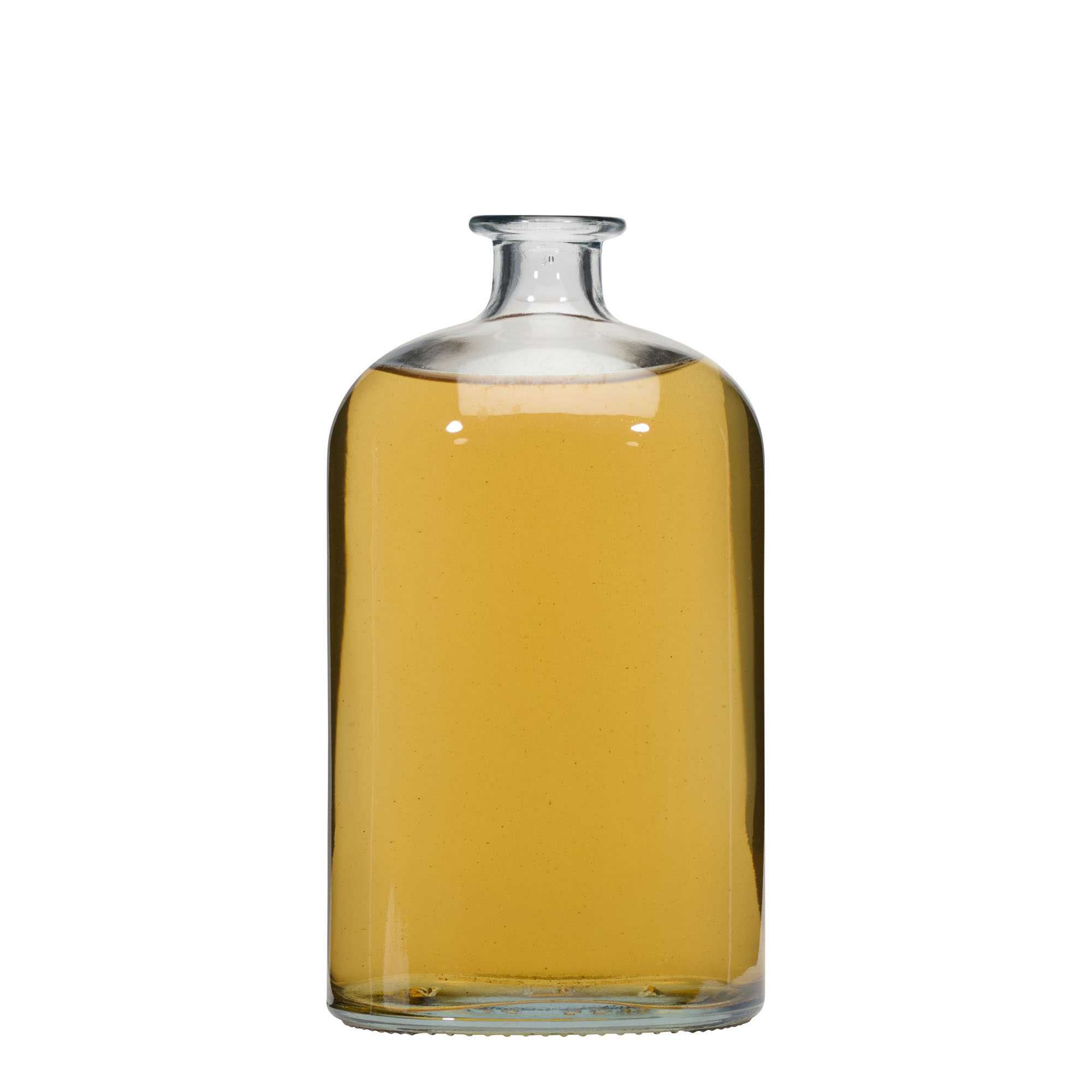 Glazen fles 'Dundee', 1000 ml, ovaal, monding: kurk