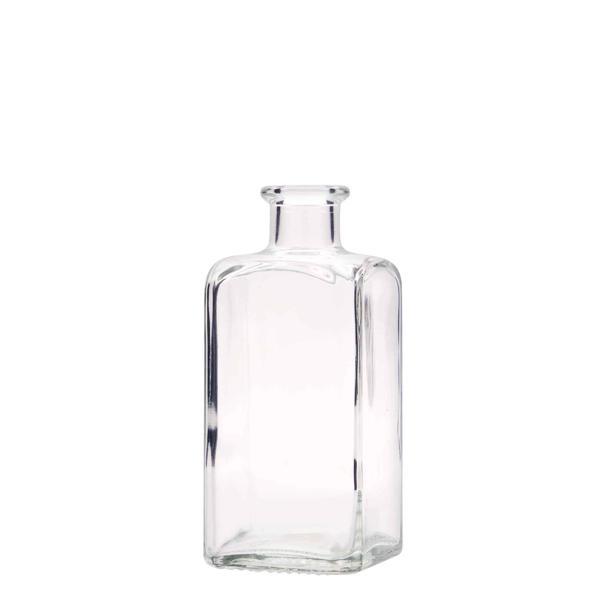 Glazen fles Apotheker carré, 250 ml, vierkant, monding: kurk Glazen fles Apotheker carré, 250 ml, vierkant, monding: kurk