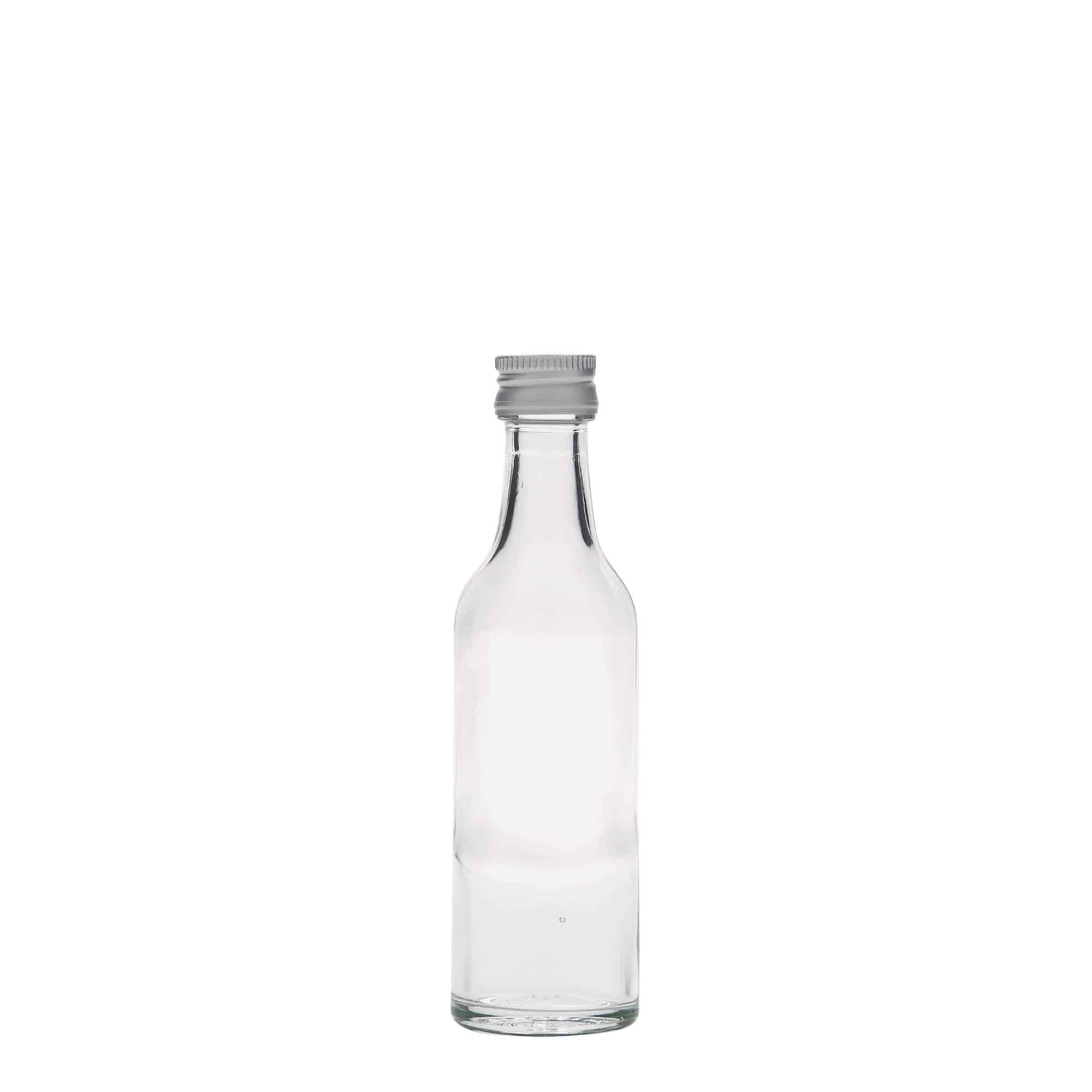 Glazen fles met rechte hals, 50 ml, monding: PP 18