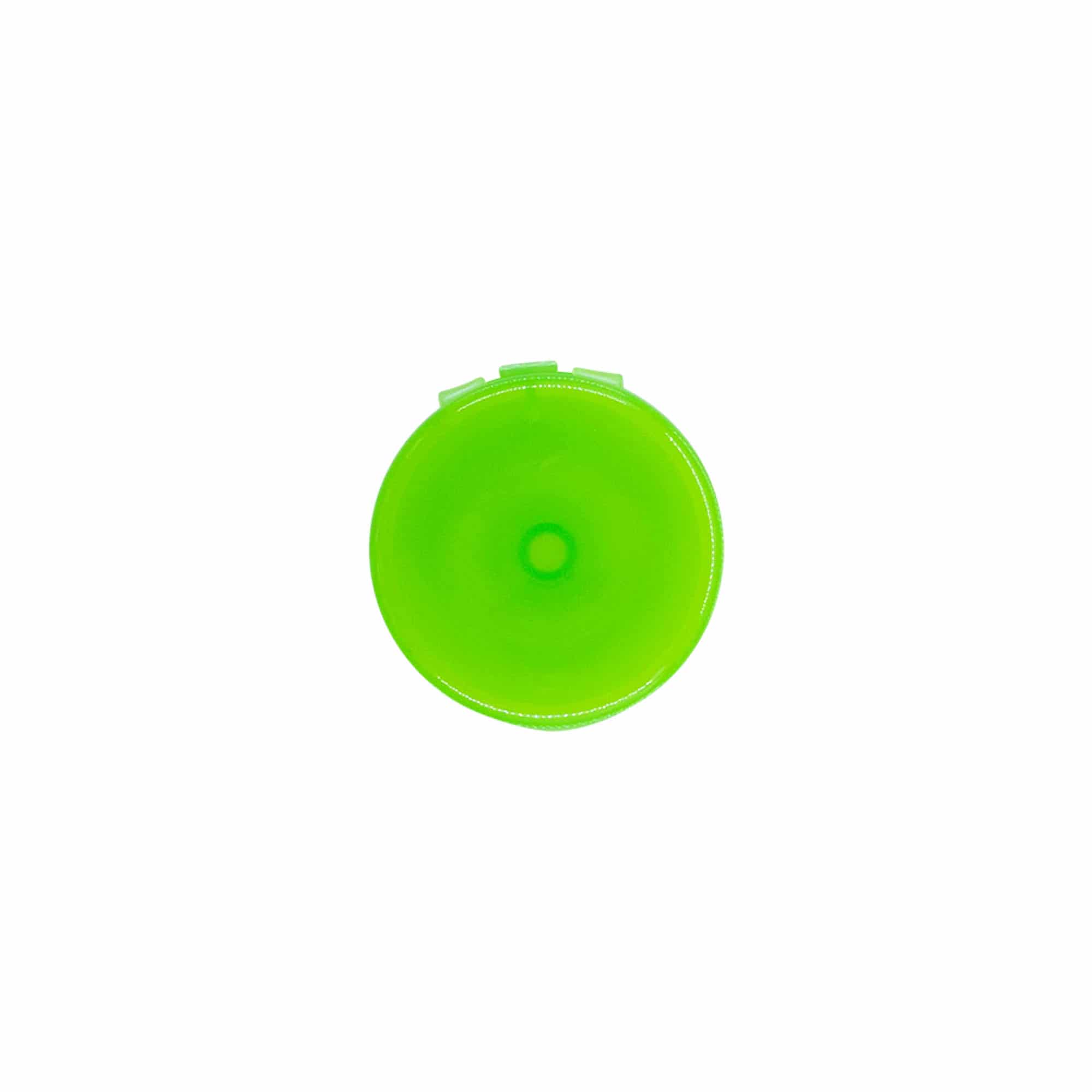 Bougage à vis à charnière rabattable, plastique PP, vert, pour bouchage: 24/410