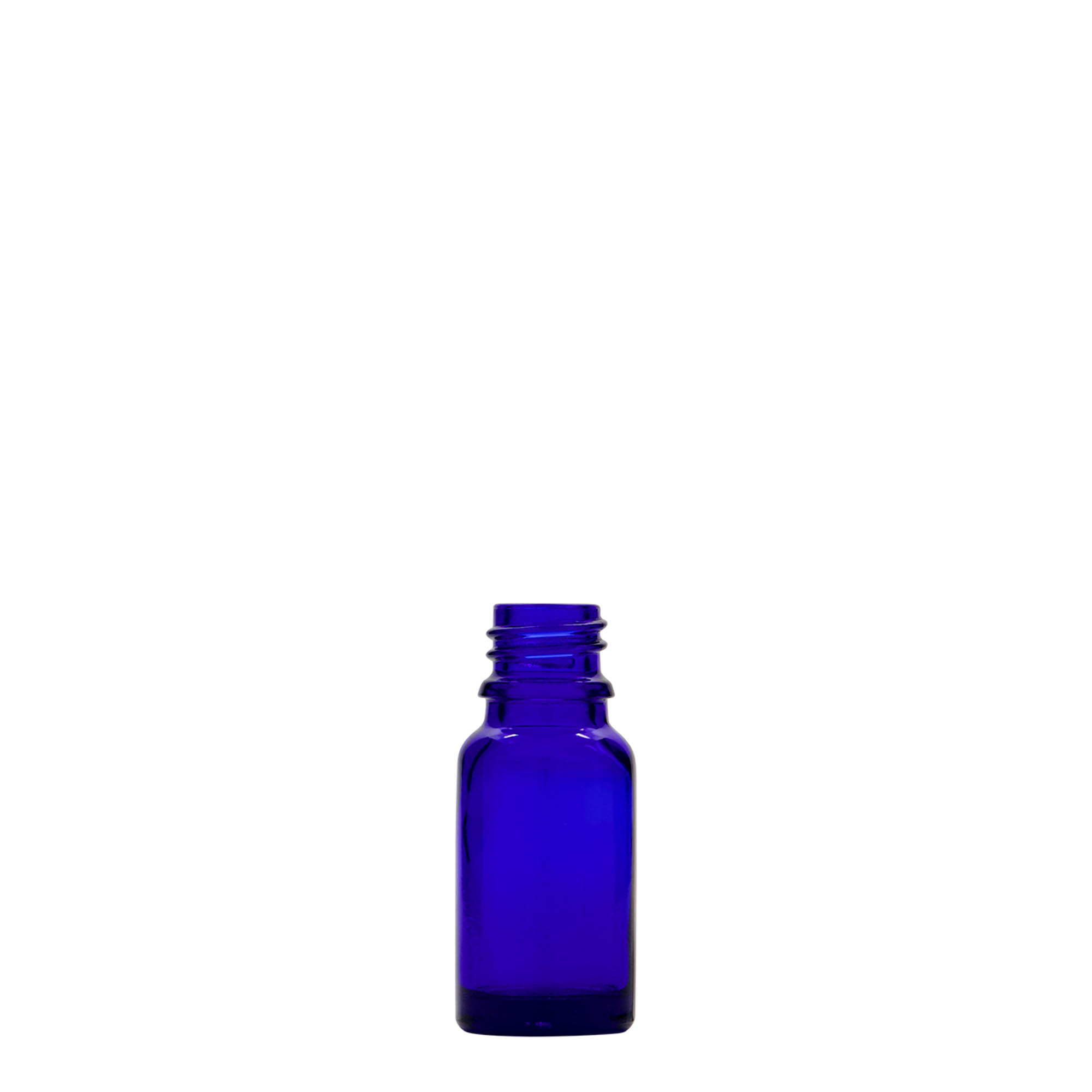 Flacon pharmaceutique 10 ml , verre, bleu roi, bouchage: DIN 18