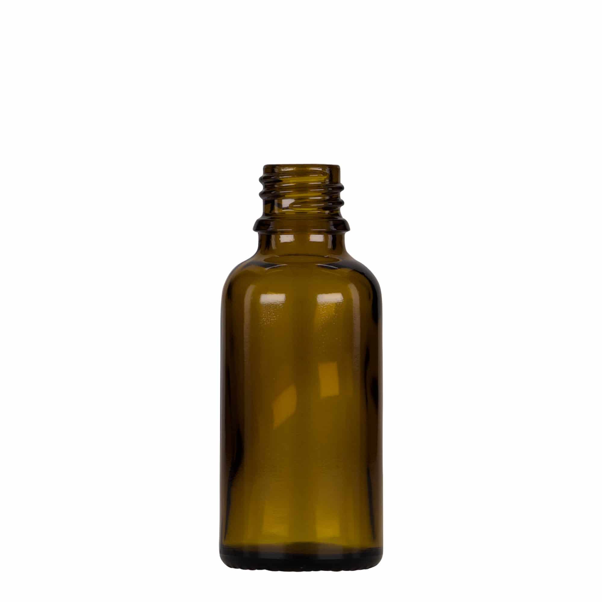 Pipetflesje medicijn, 30 ml, glas, bruin-zwart, monding: DIN 18 Pipetflesje medicijn, 30 ml, glas, bruin-zwart, monding: DIN 18