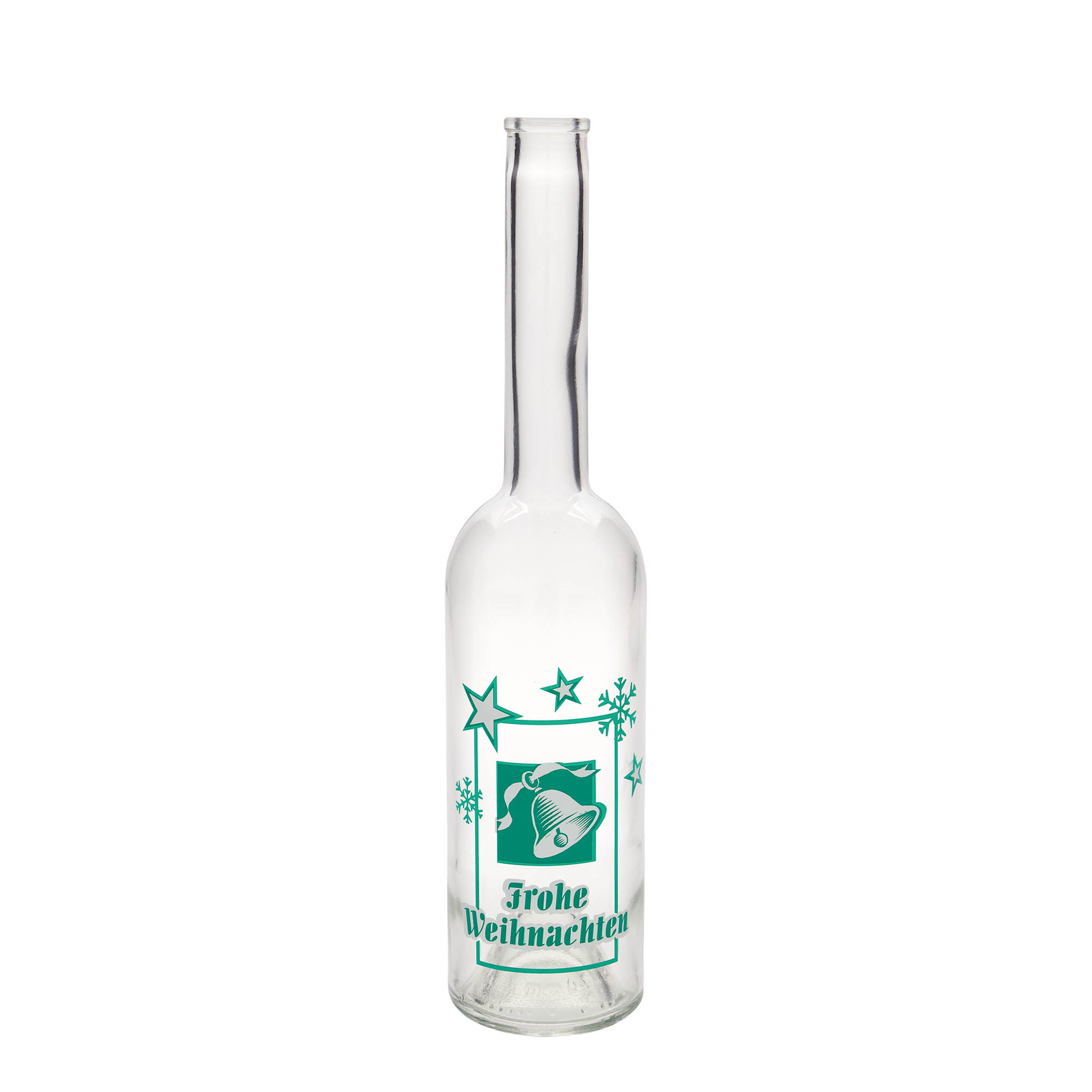 Glazen fles 'Opera', 500 ml, motief: Vrolijk kerstfeest, monding: kurk Glazen fles 'Opera', 500 ml, motief: Vrolijk kerstfeest, monding: kurk