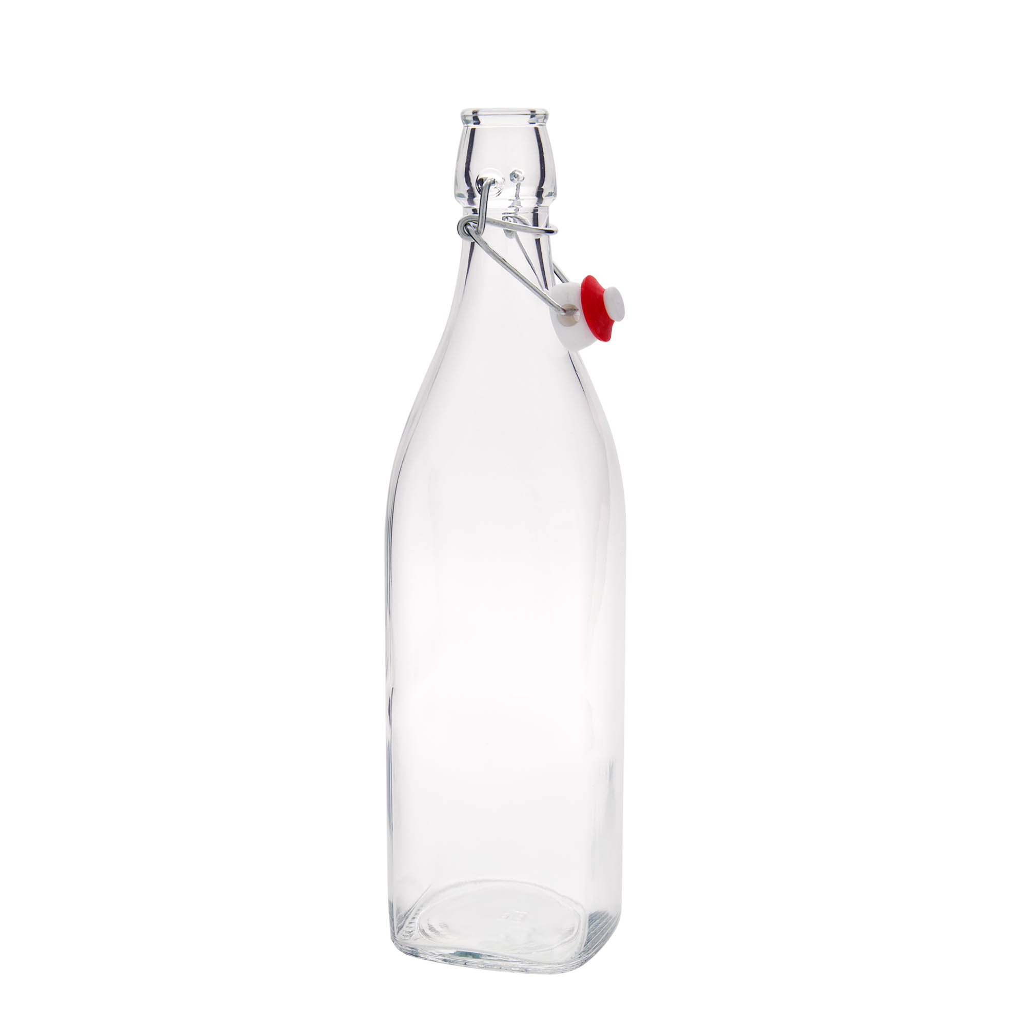 Bouteille en verre 1 000 ml « Swing », carrée, bouchage: bouchon mécanique