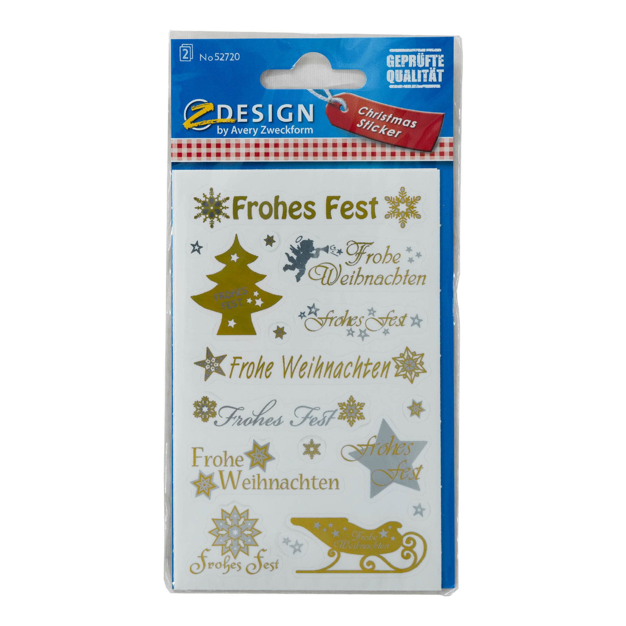 Zweckform stickers 'Kerst', papier, goud-zilver Zweckform stickers 'Kerst', papier, goud-zilver