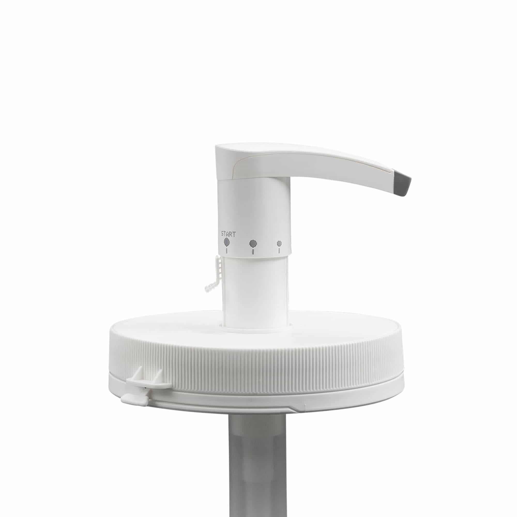 Pompe distributrice pour 1 240 ml « Securibox », plastique PE, blanc, pour bouchage: Bougage à vis