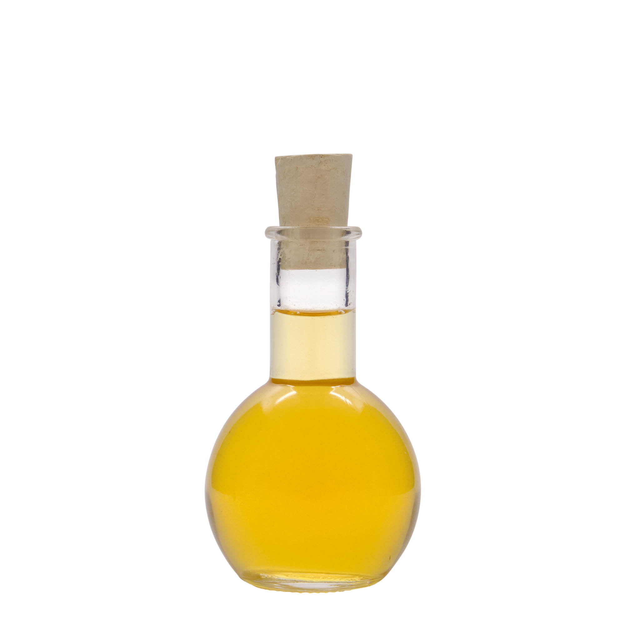 Glazen fles 'Tulipano', 100 ml, monding: kurk Glazen fles 'Tulipano', 100 ml, monding: kurk