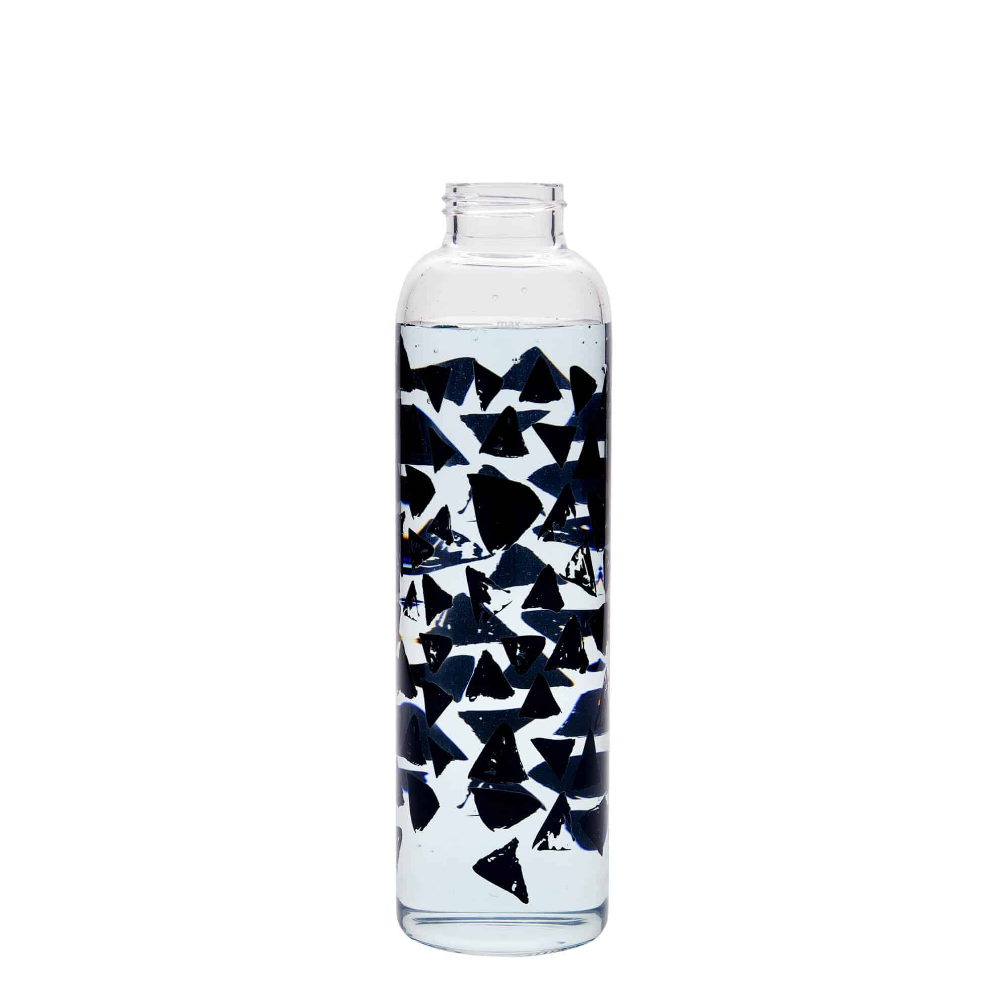 Gourde 500 ml « Perseus », motif : triangles noirs, bouchage: Bougage à vis
