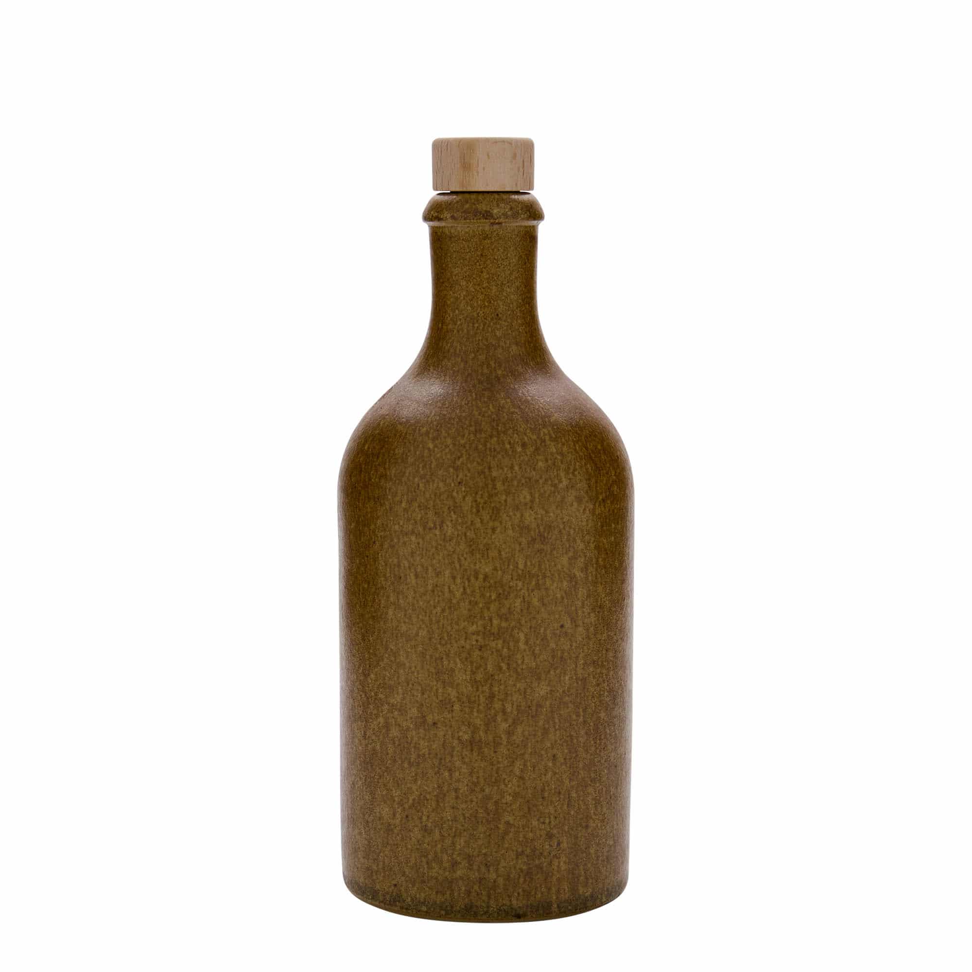 Chope en terre cuite 500 ml, grès, cristal brun, bouchage: bouchon