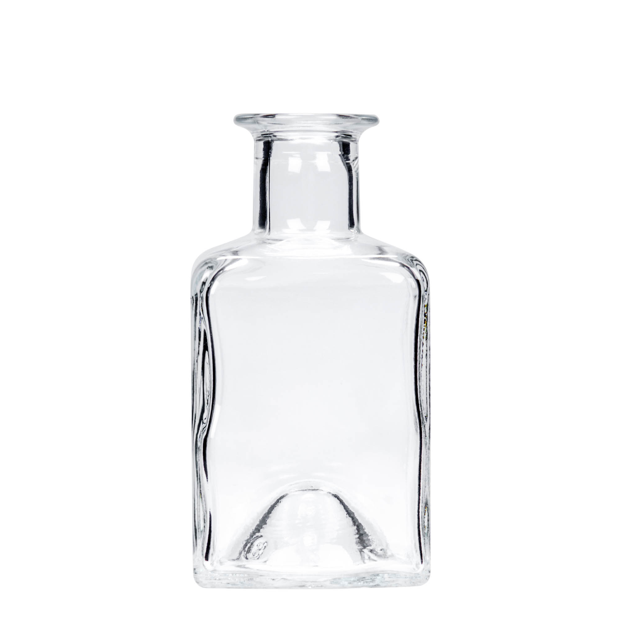 Glazen fles 'Kubica', 200 ml, vierkant, monding: kurk Glazen fles 'Kubica', 200 ml, vierkant, monding: kurk