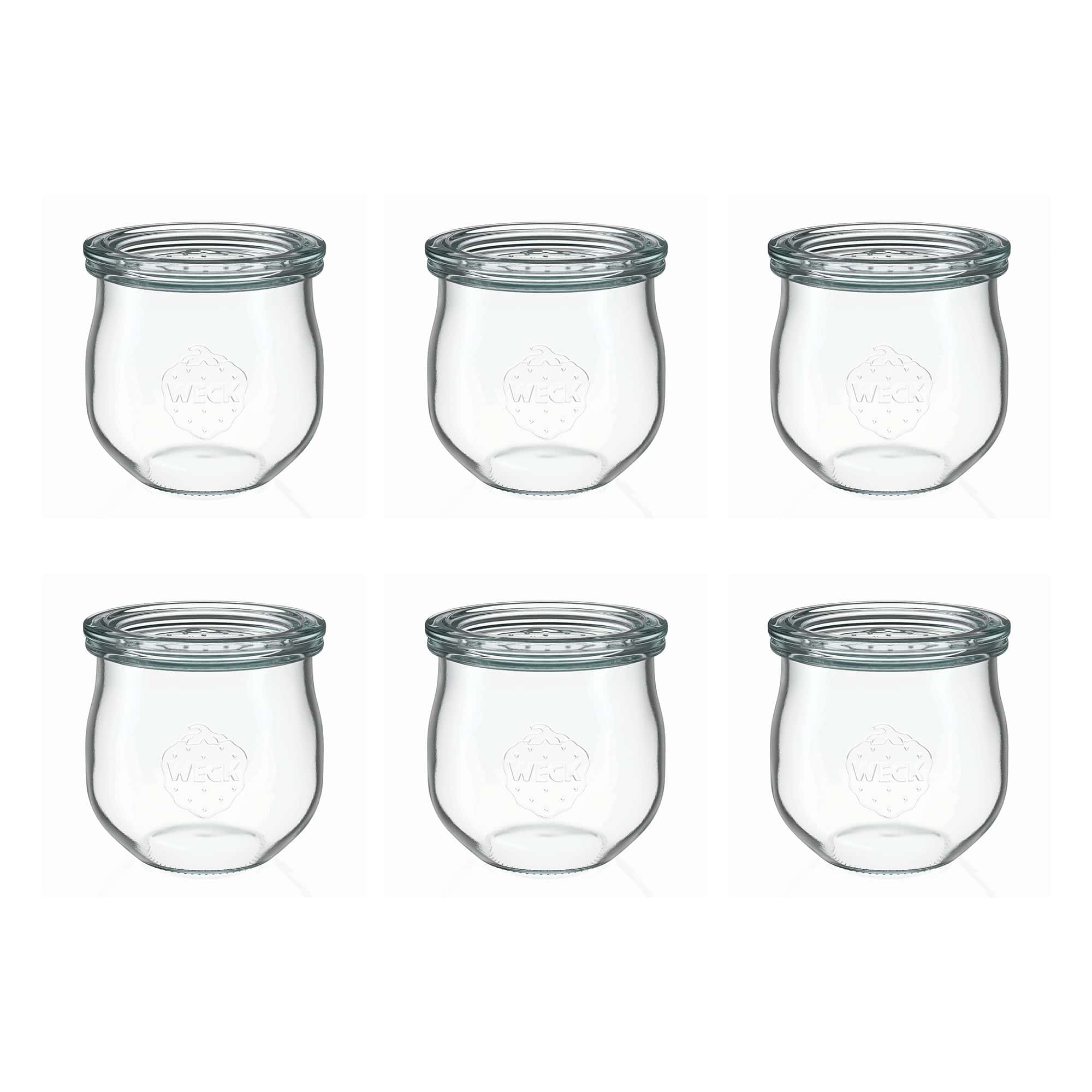 6x 370 ml WECK-tulpenpot met glazen deksel RR 80