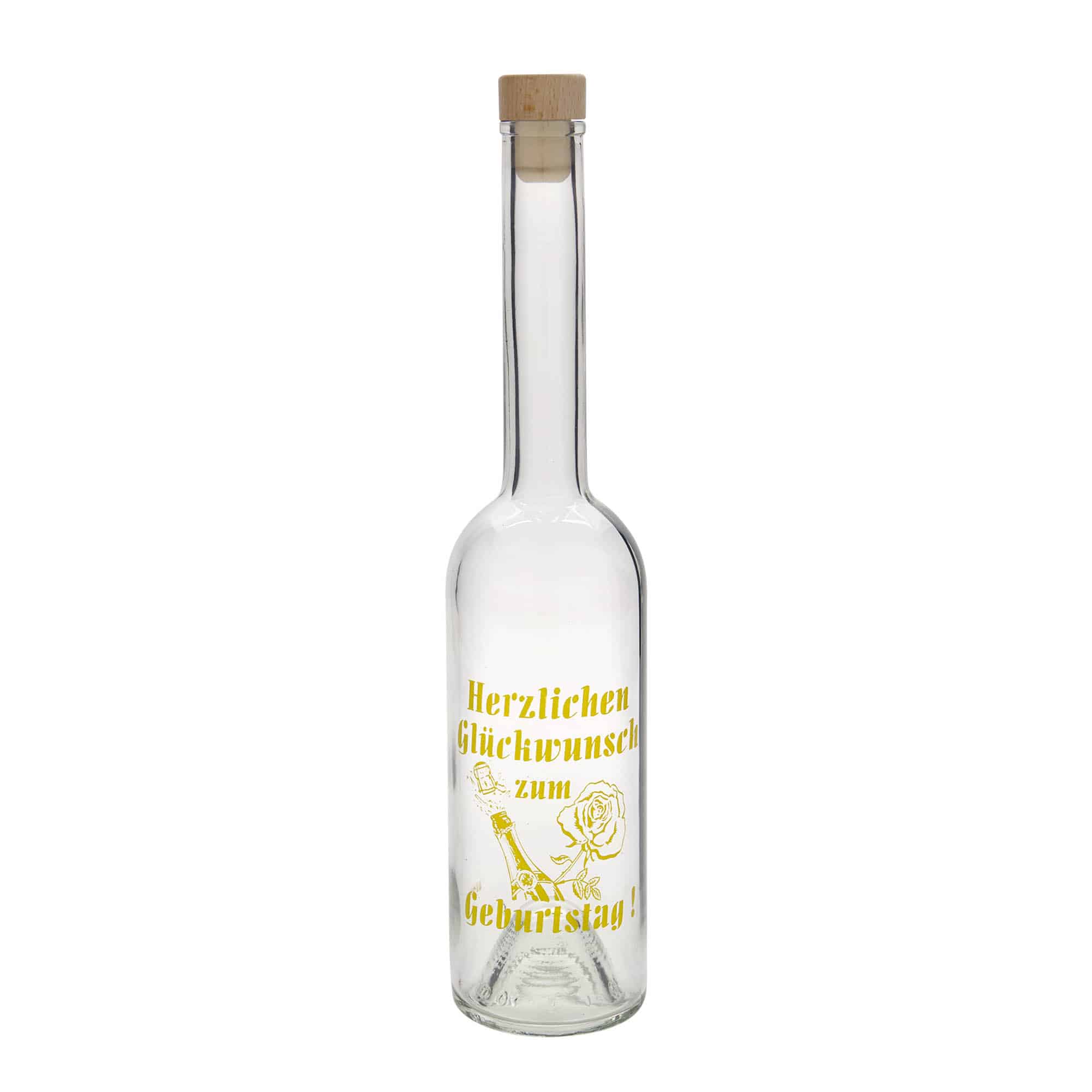 Bouteille en verre 500 ml 'Opera', motif : Apple, bouchage: bouchon